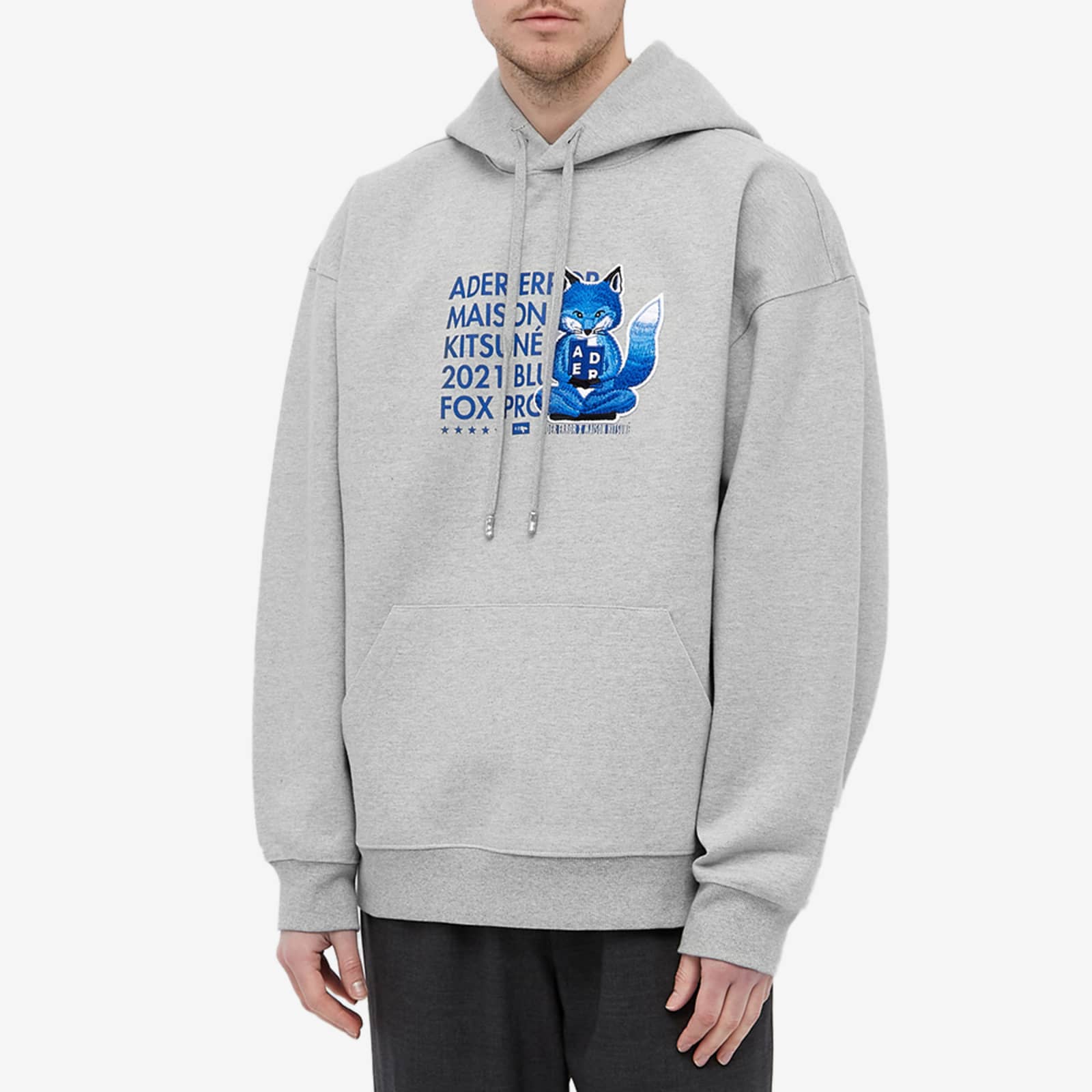 人気★Maison Kitsune x Ader Error Meditation Fox T Whit.e Maison Kitsune x Ader Error Meditation Fox Hoodie Grey
