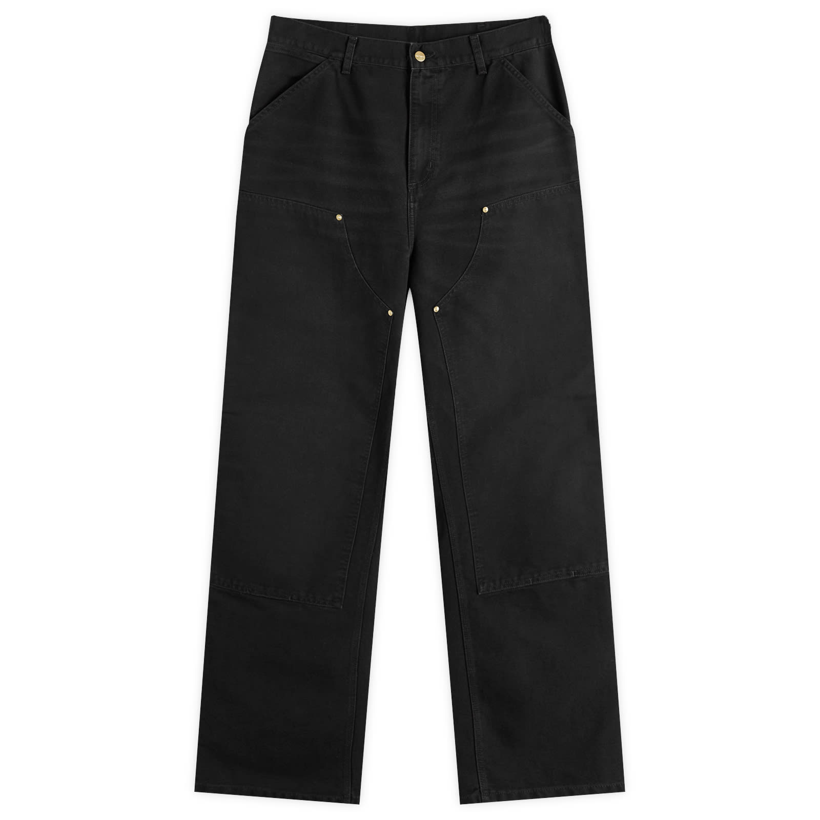 Carhartt WIP Double Knee Pants - Black Stone Canvas