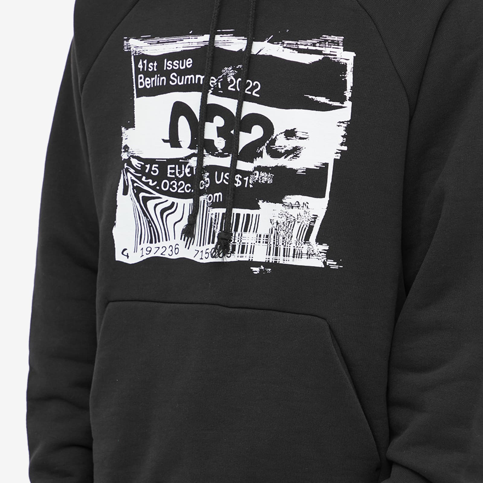 032c Barcode Glitch Hoodie - Black