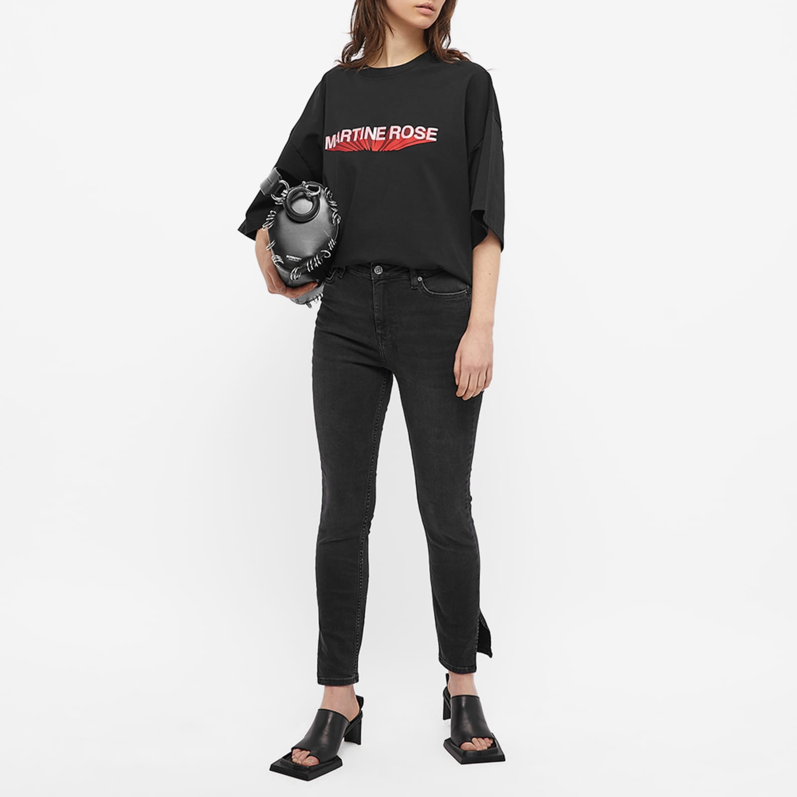 Ksubi High Waisted Washed Skinny Jeans Black END.