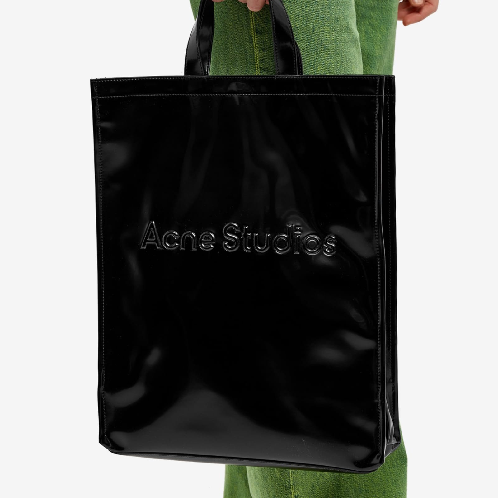 Acne Studios Logo Shopper Tote Bag Black END.
