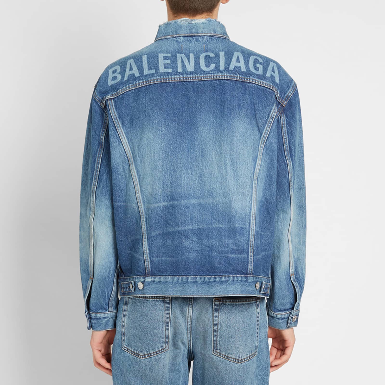 balenciaga denim jacket logo