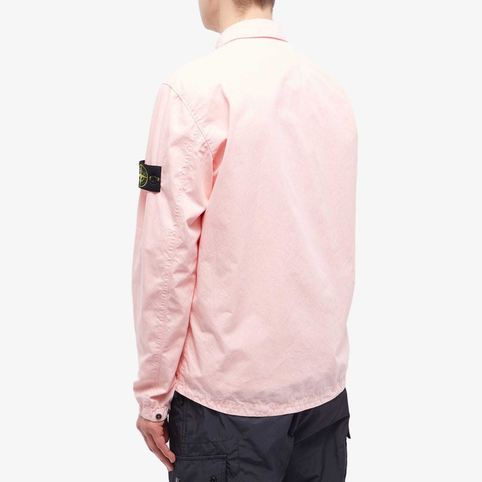 Stone Island Brushed Cotton Canvas Zip Shirt Jacket Pink END. (GB)