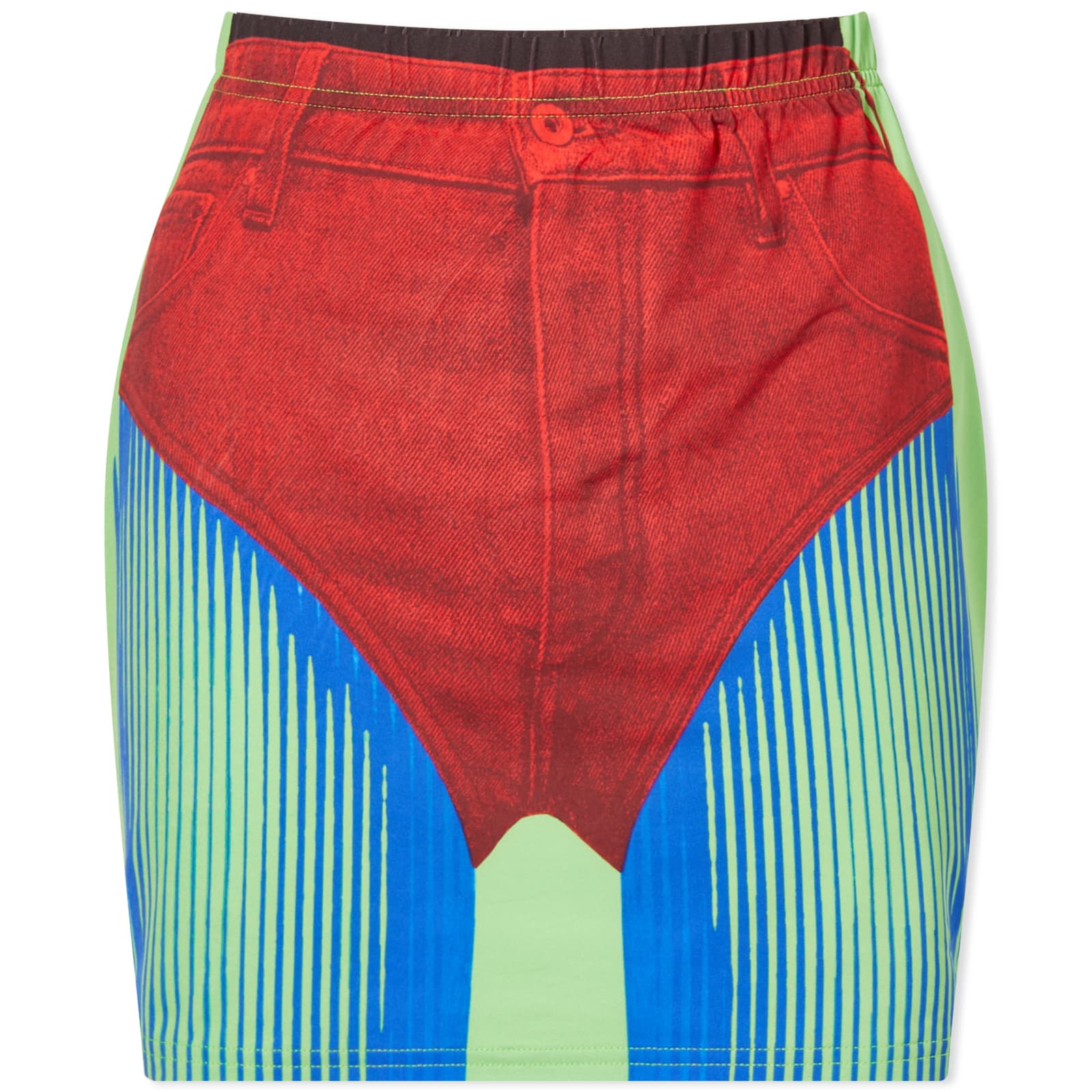 Y-Project x Jean Paul Gaultier Trompe L'Oeil Janty Mini Skirt - Red & Green