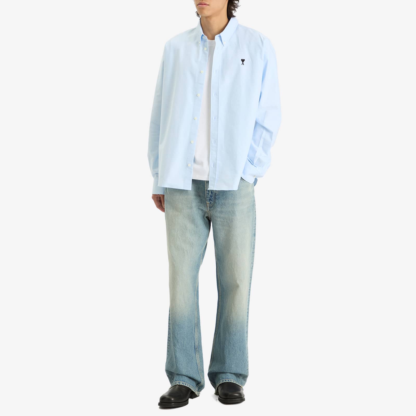 AMI Paris Cotton Oxford Classic Shirt - Bleu Ciel