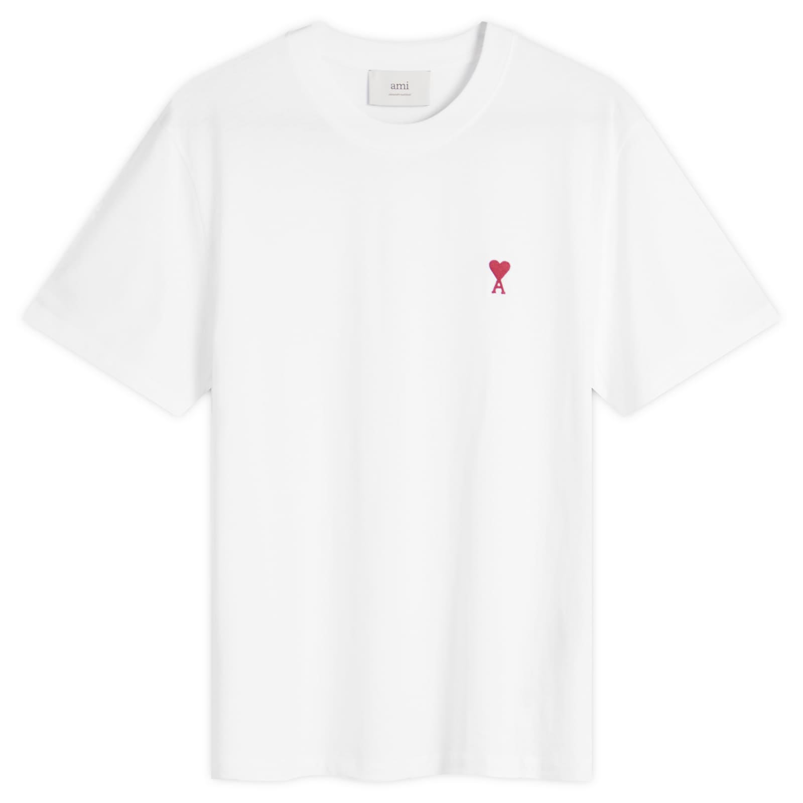 AMI Paris Small Red ADC Classic T-Shirt - White