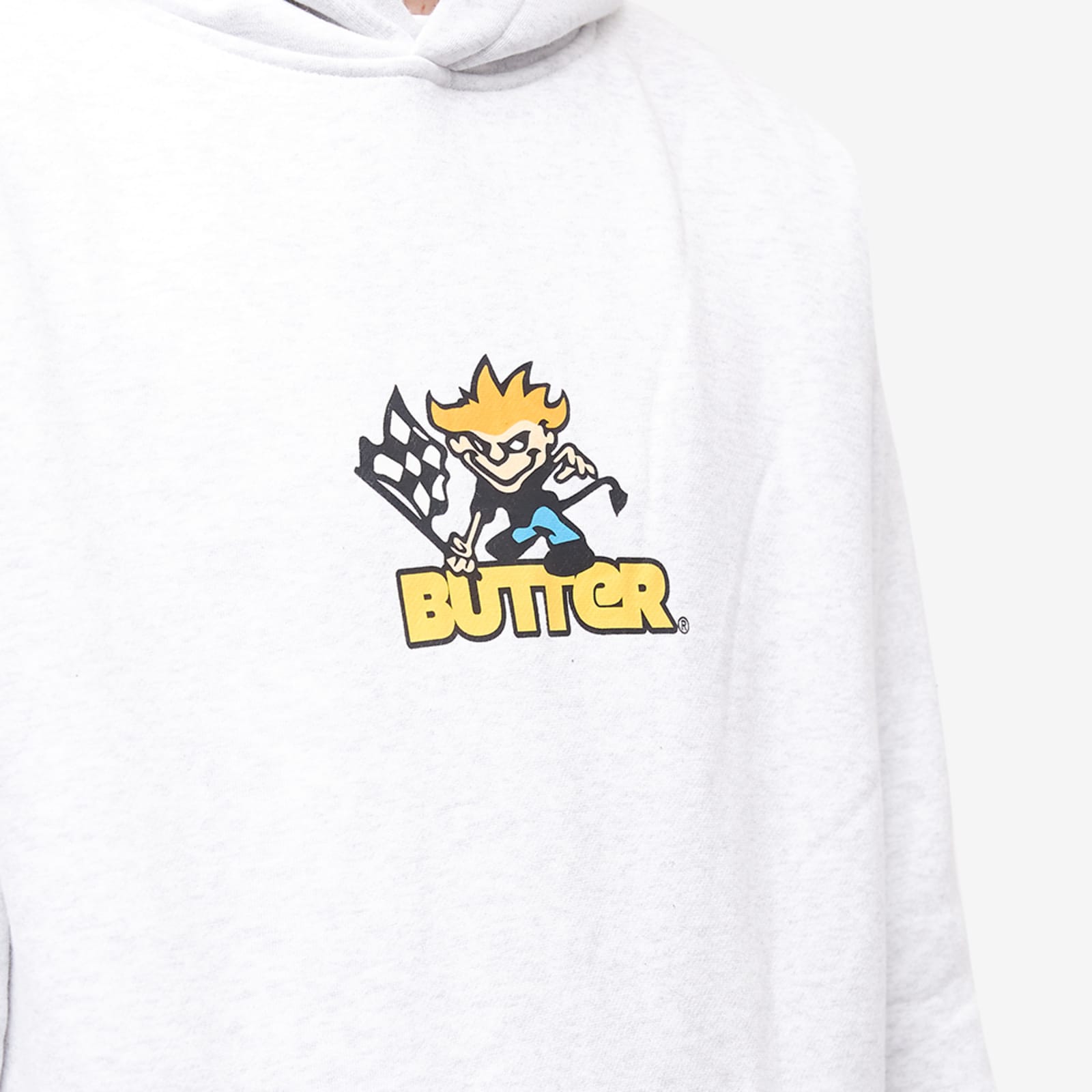 Butter Goods Racing Logo Hoodie Heather Grey END.