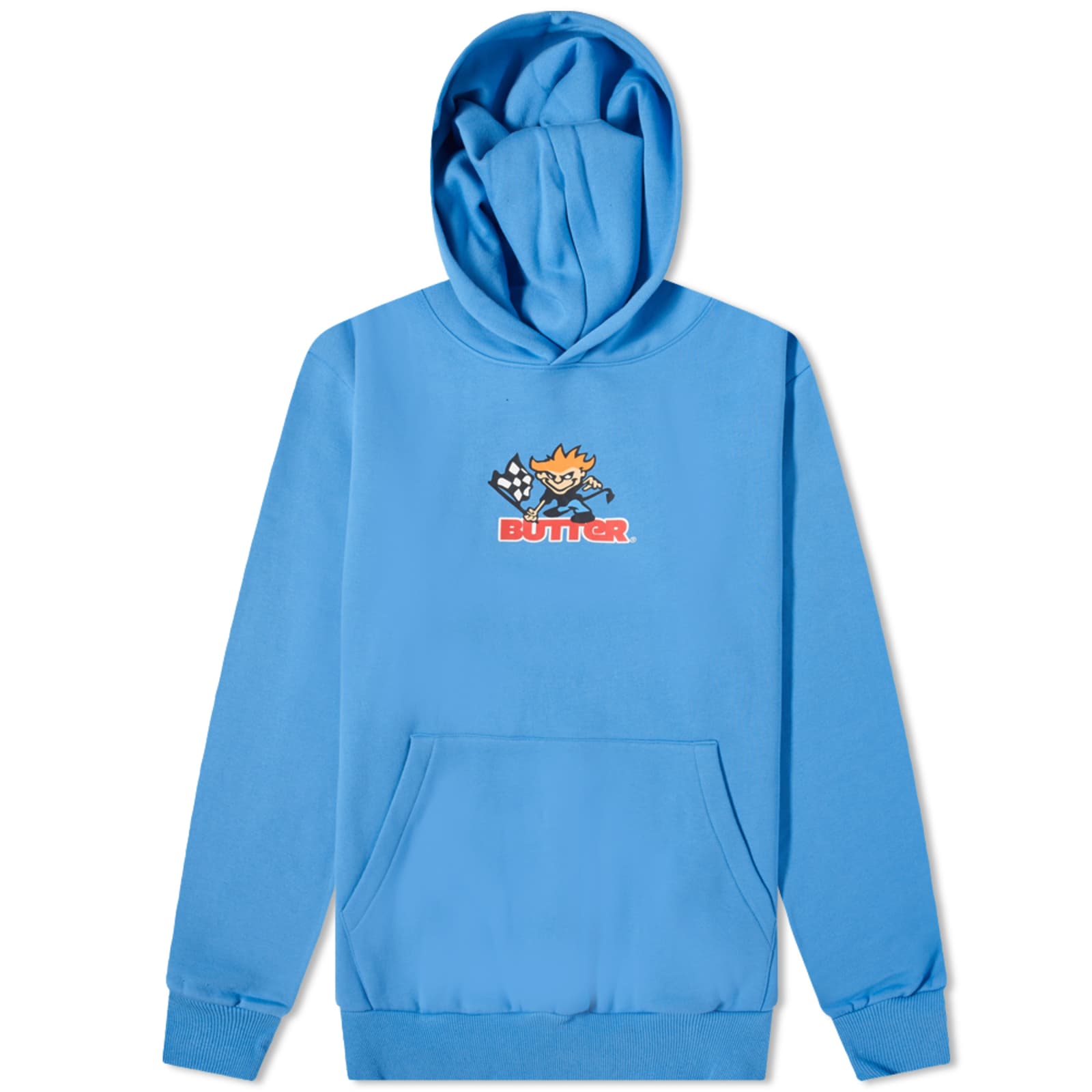Butter Goods Racing Logo Hoodie Lake Blue END.