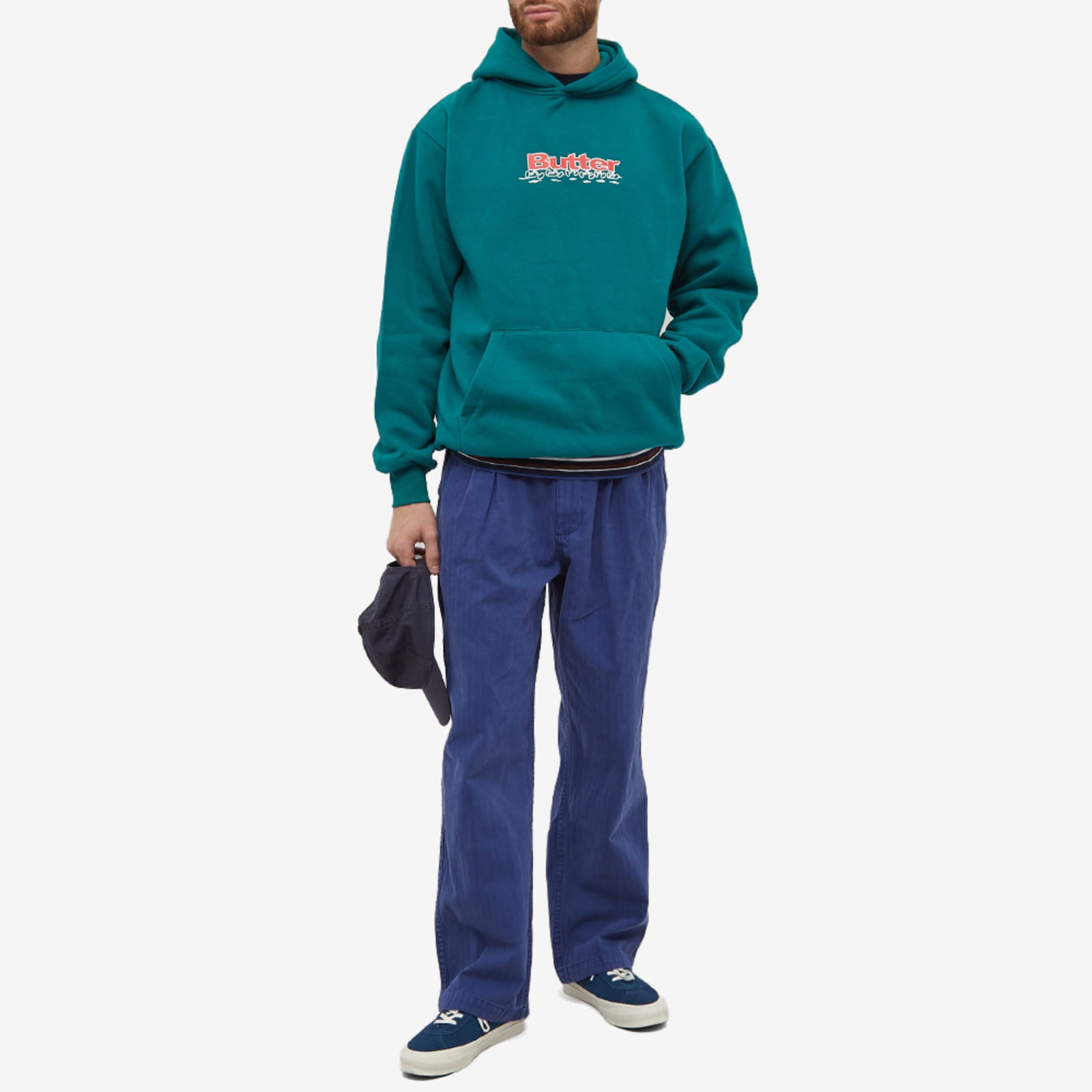 Butter Goods Running Logo Hoodie Pine Green END.