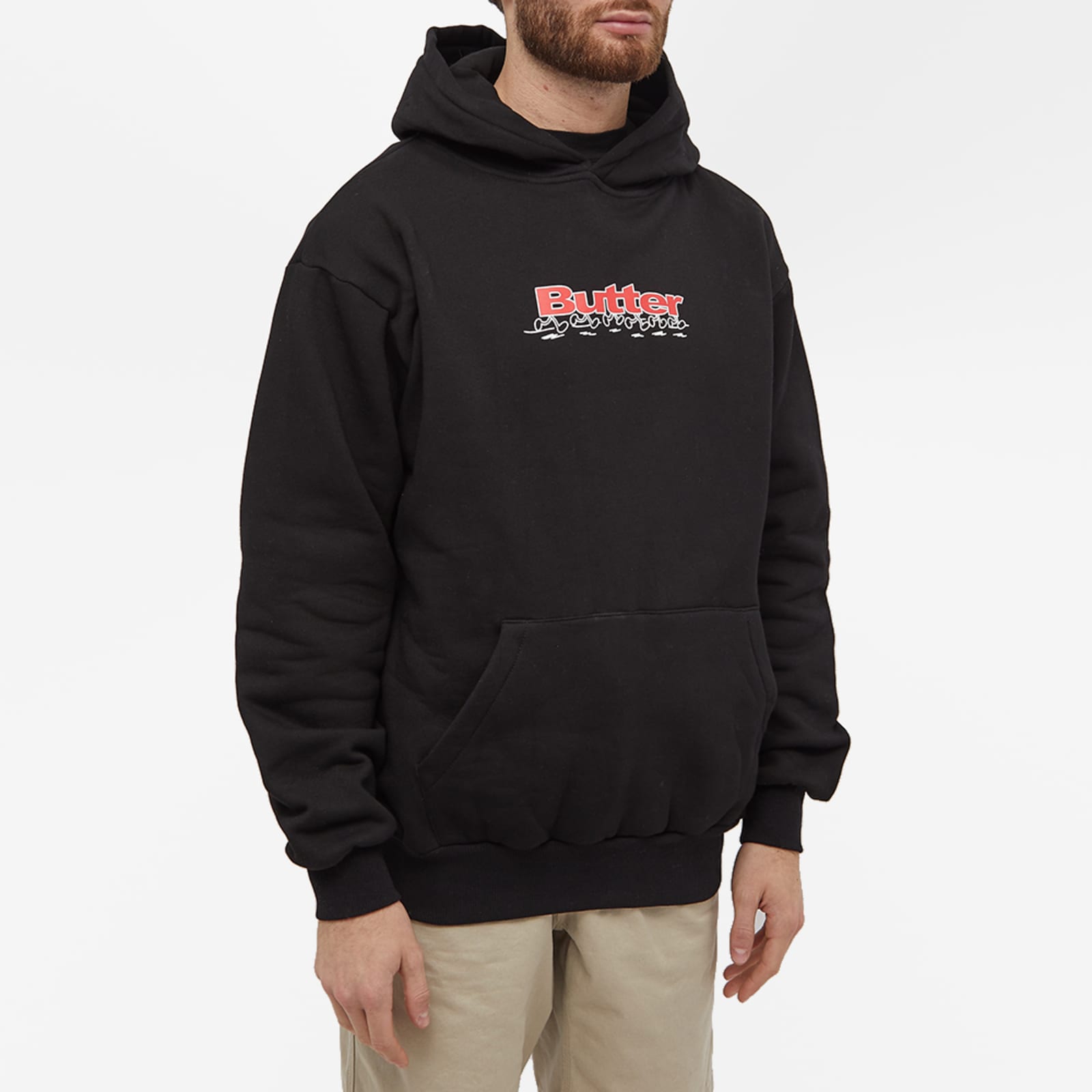 Butter Goods Running Logo Hoodie Black END. (GB)