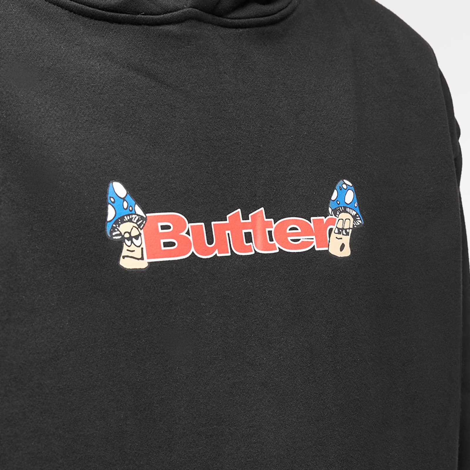 Butter Goods Shrooms Logo Hoodie Black END.