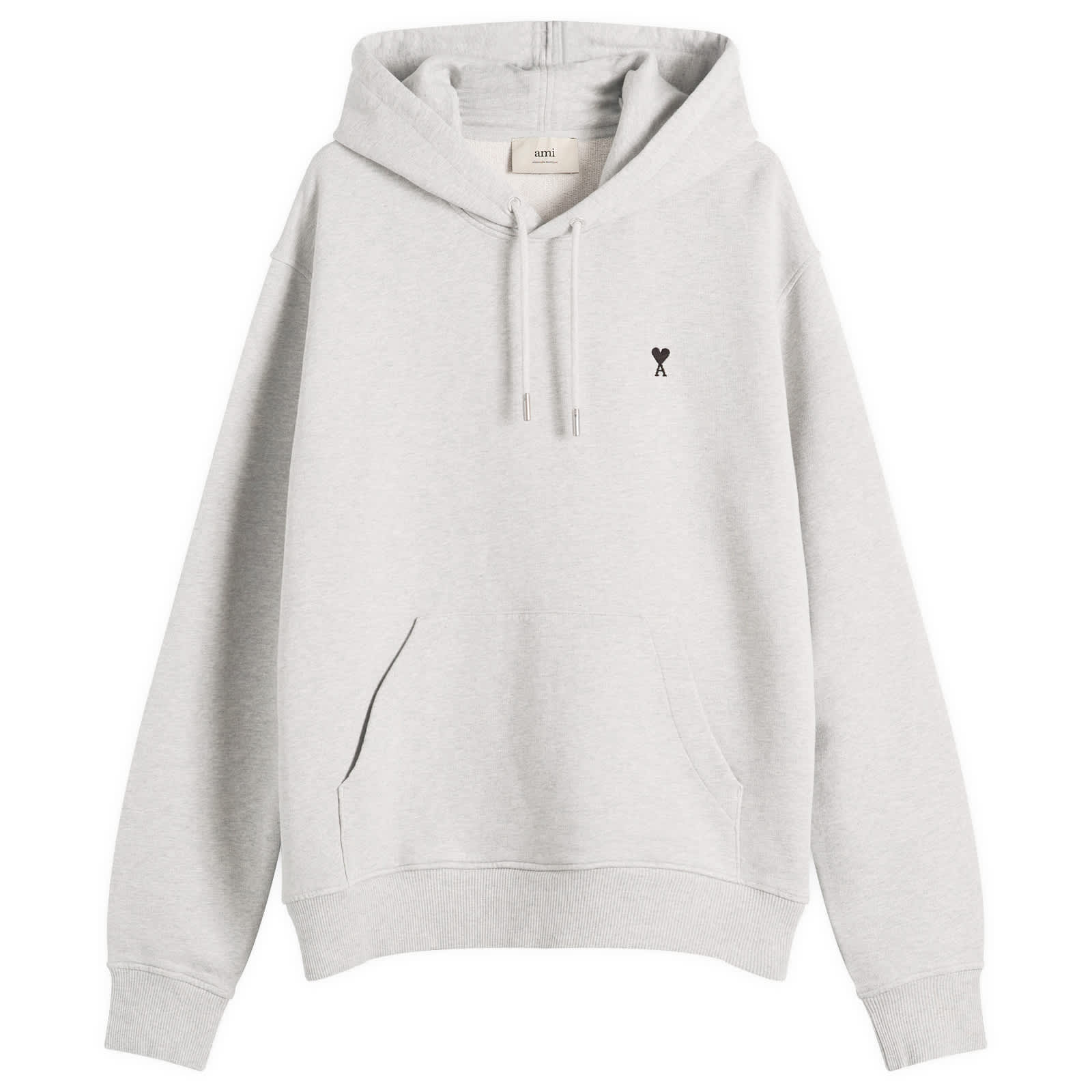 AMI Paris Loopback Light Fleece ADC Hoodie - Gris Cendre Chine