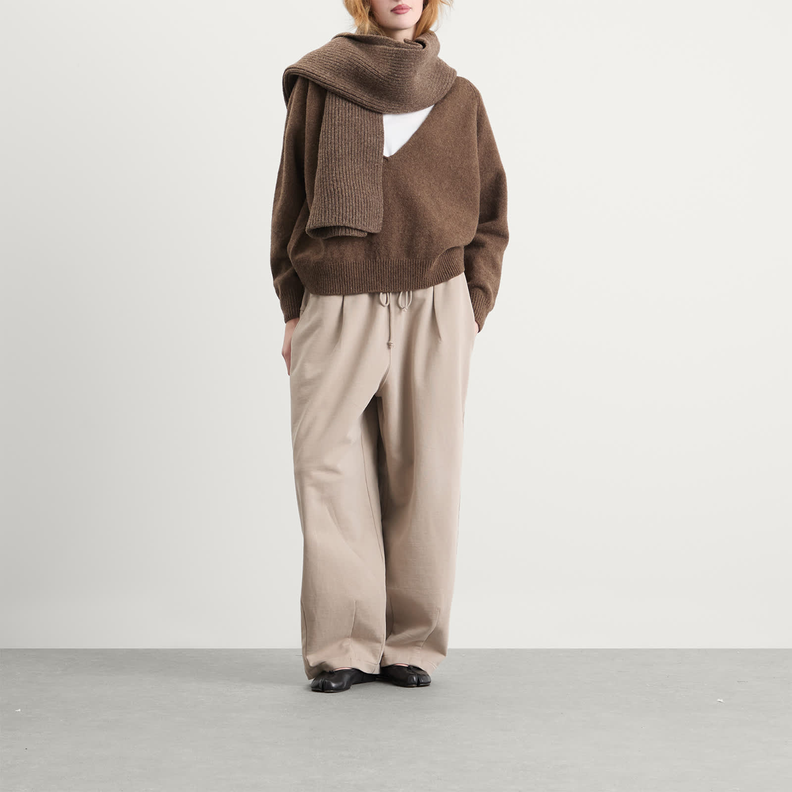 Baserange Mea Merino Wool Scarf - Burel Brown