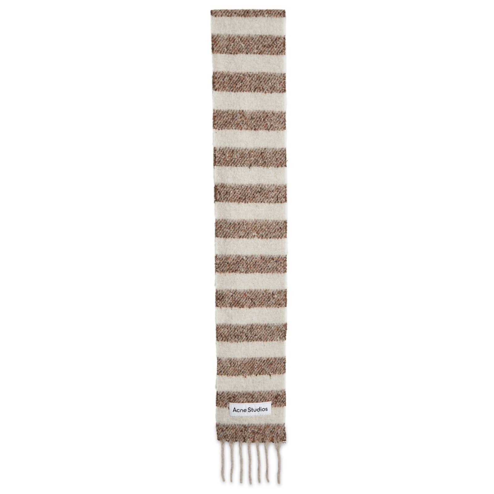 Acne Studios Stripe Knit Scarf - Dark Brown&Beige