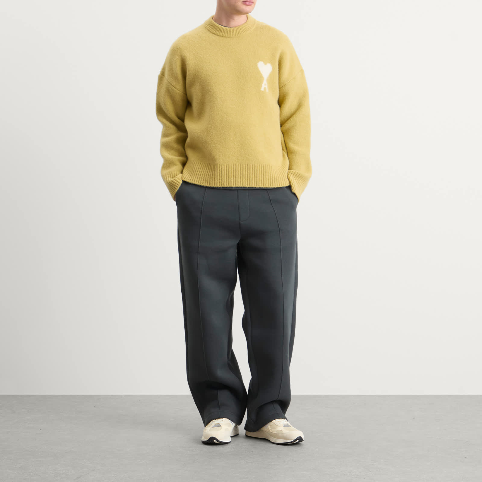 AMI Paris Brushed Fleece Big ADC Jogger - Anthracite