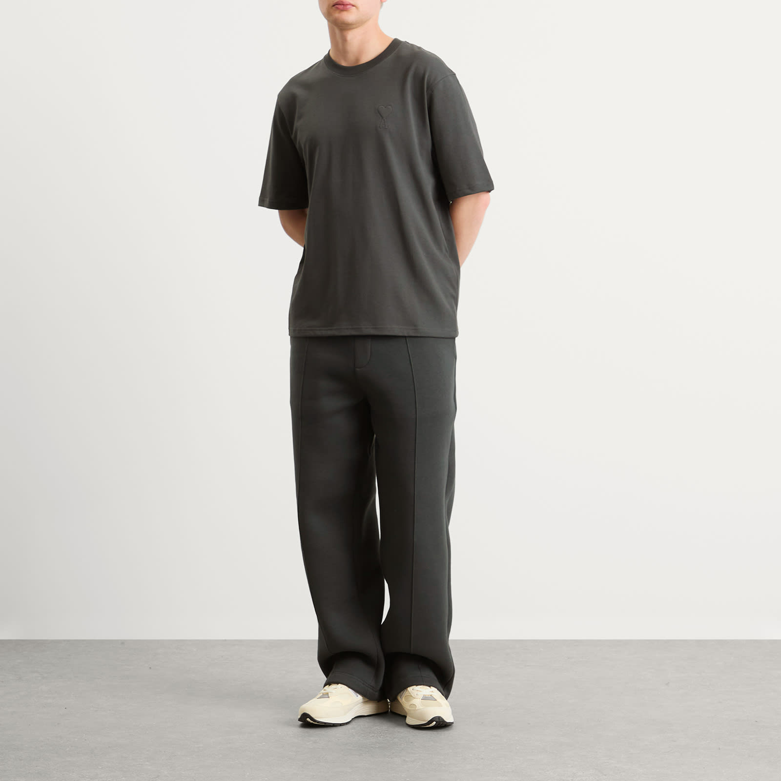 AMI Paris Thick Jersey Big ADC Tshirt - Anthracite
