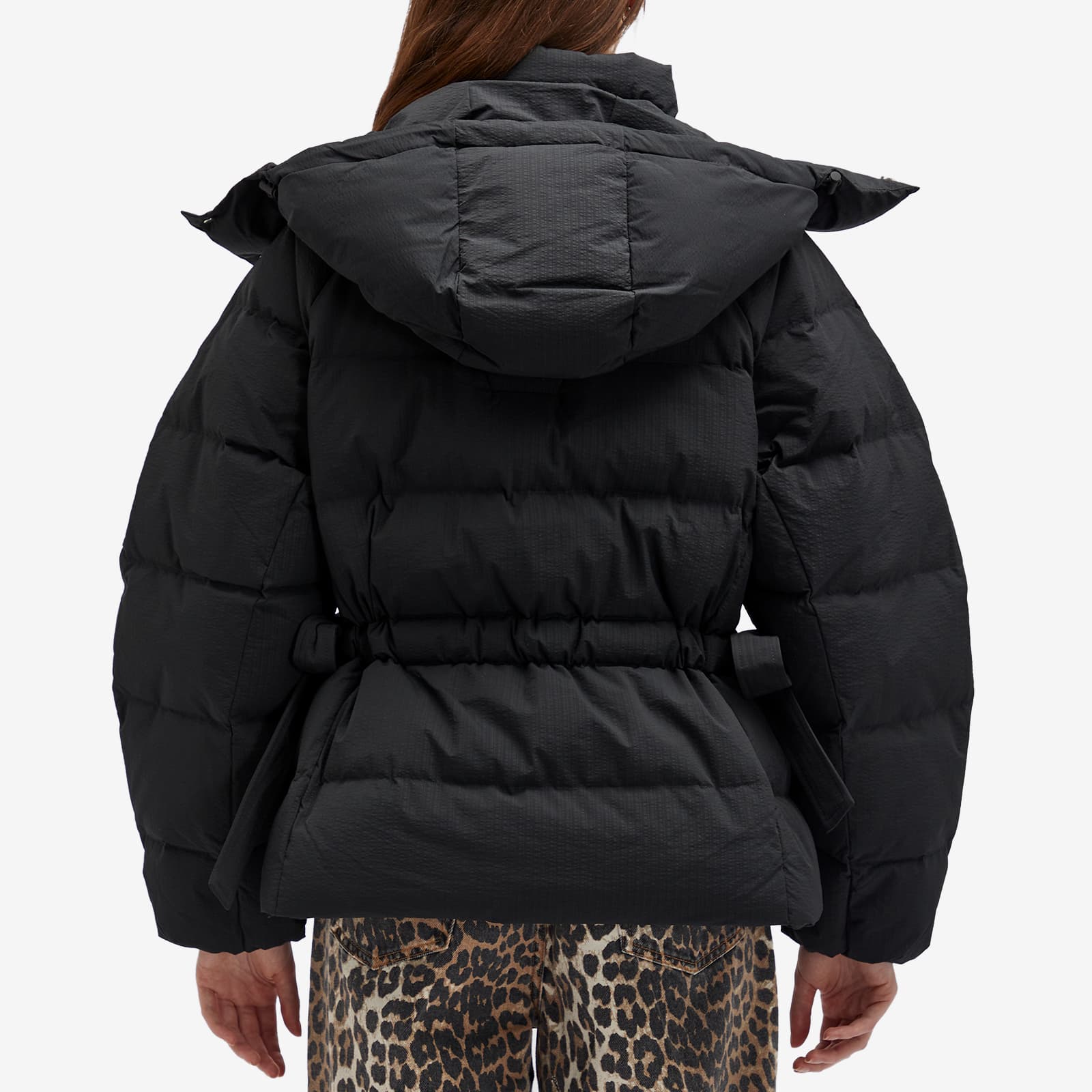 GANNI Tech Seersucker Oversized Puffer Jacket