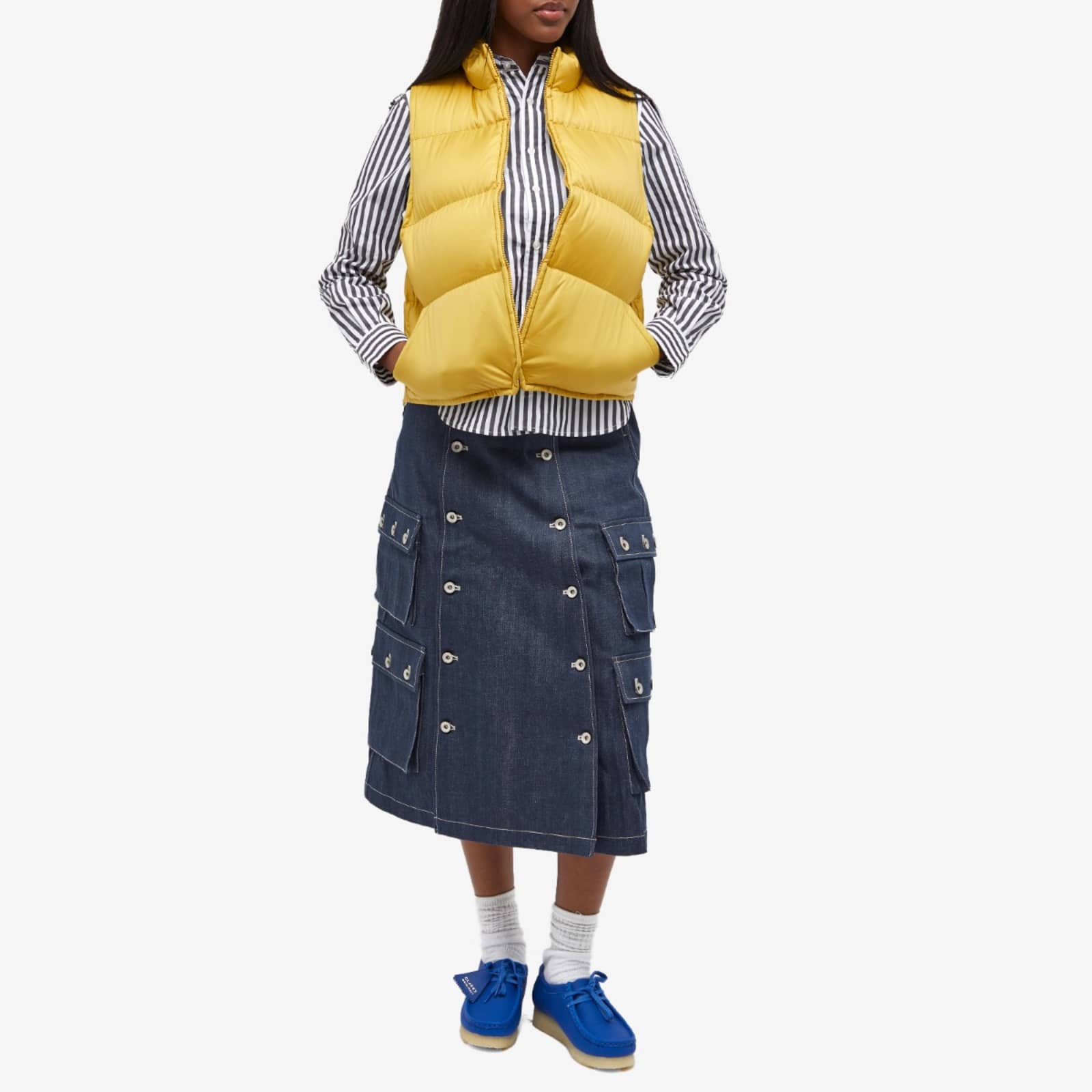 Beams Boy S/C Down Vest Mustard END.