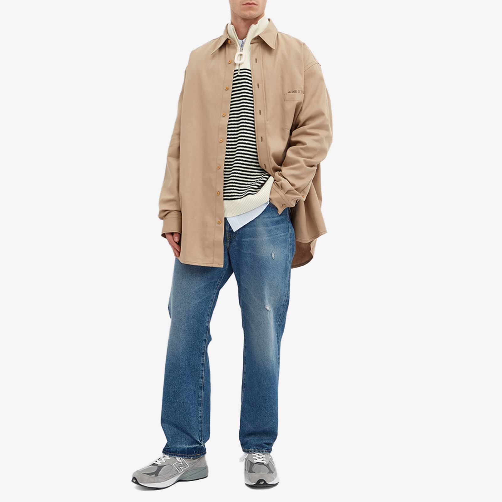 Acne Studios Sandros Linen Blend Logo Shirt