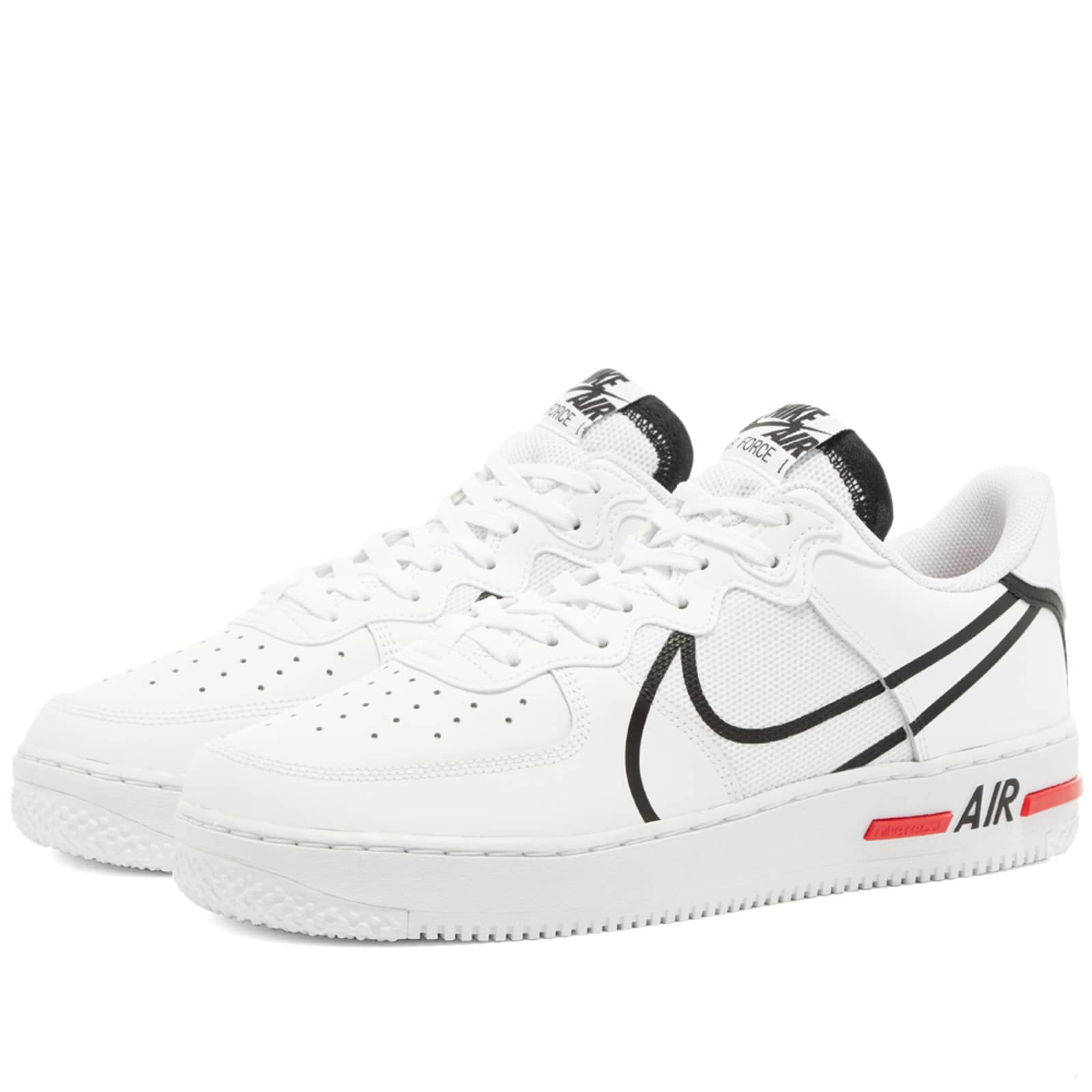 nike air force 1 react white red black
