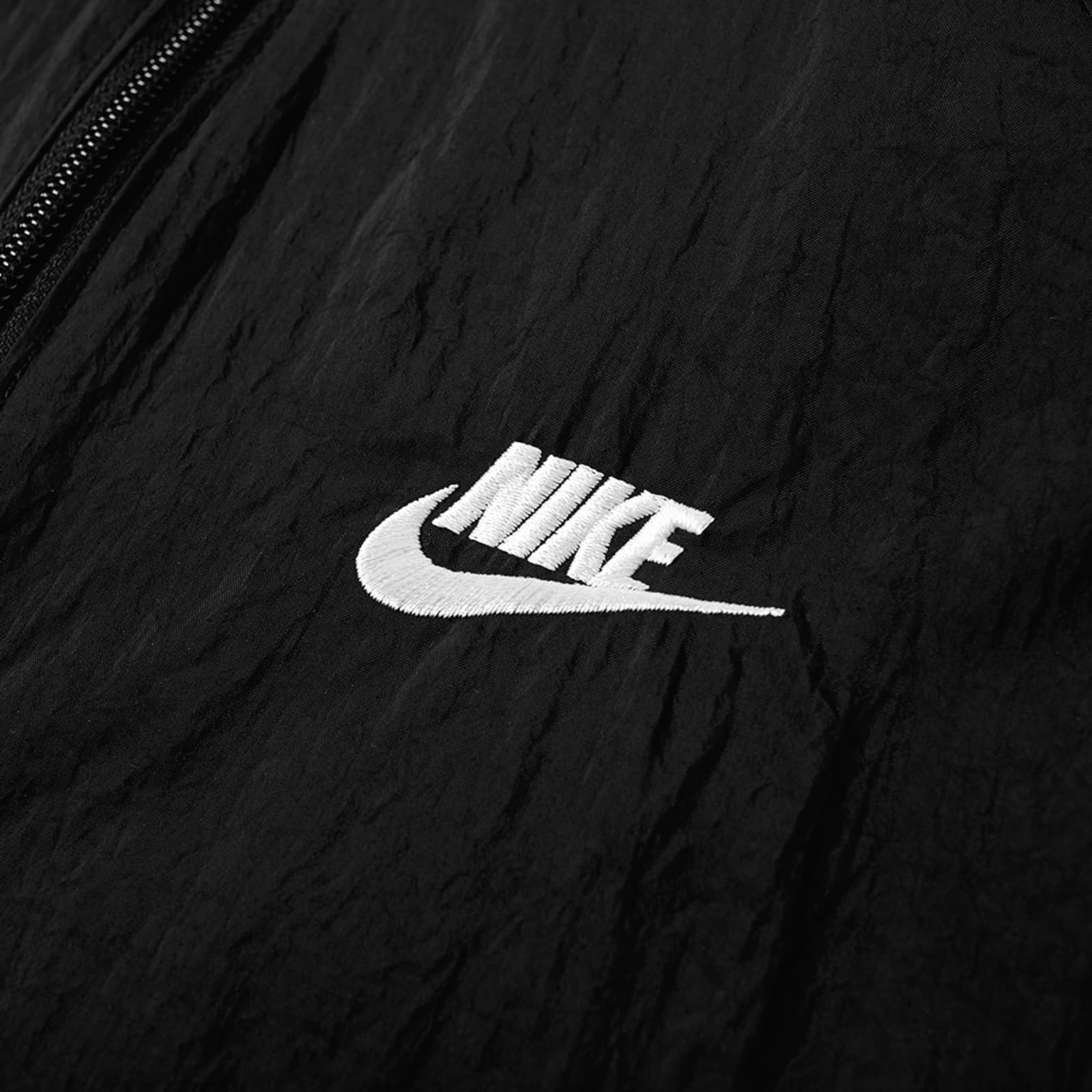 Nike Swoosh Half Zip Woven Jacket - Black & White