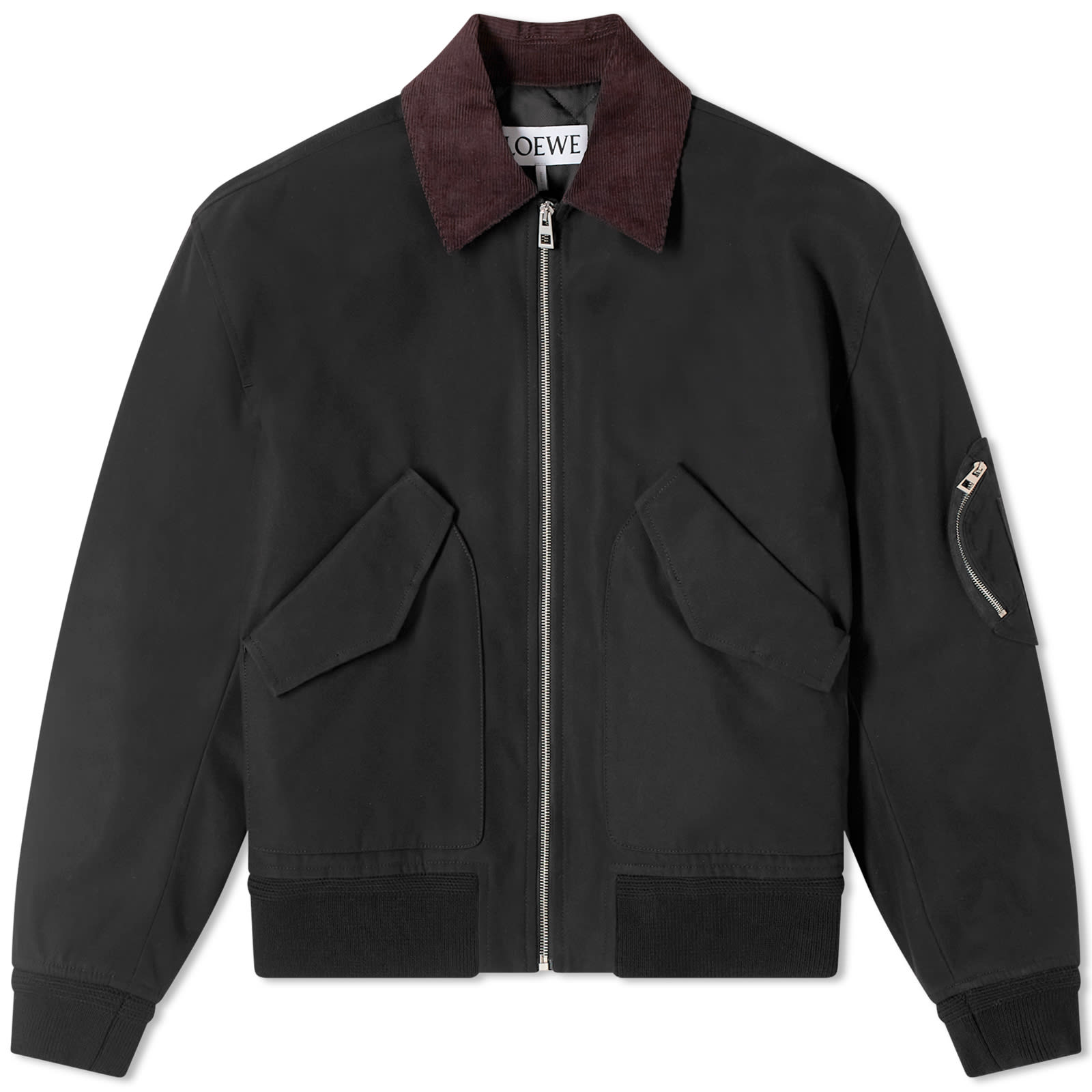 Loewe Cord Collar Bomber Jacket - Black