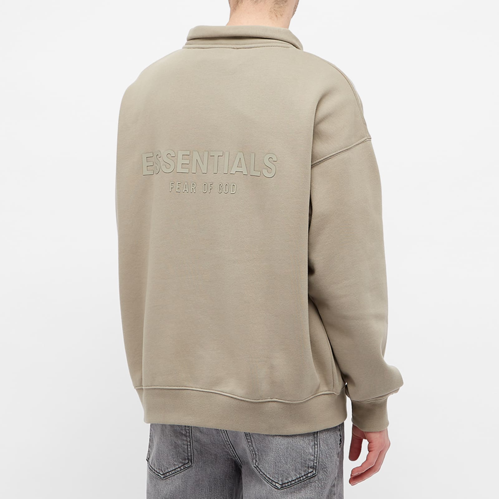 Fear of God ESSENTIALS Mock Neck Half Zip Sweat - Goat