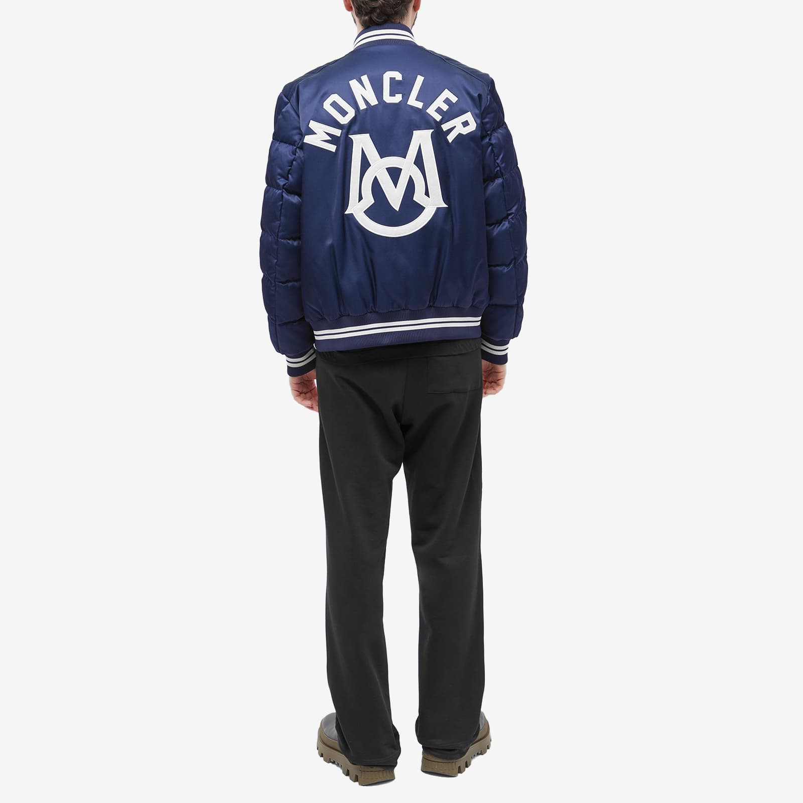 Moncler Dives Varsity Bomber Jacket Navy END.