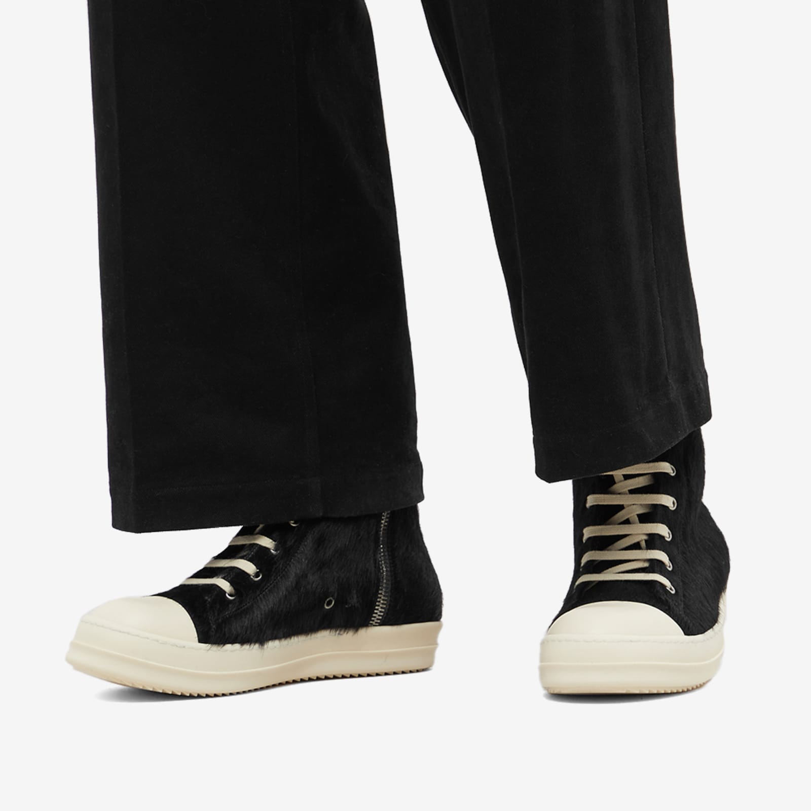 Rick Owens Pony Hair Low Sneaker Black & Milk END. (NZ)