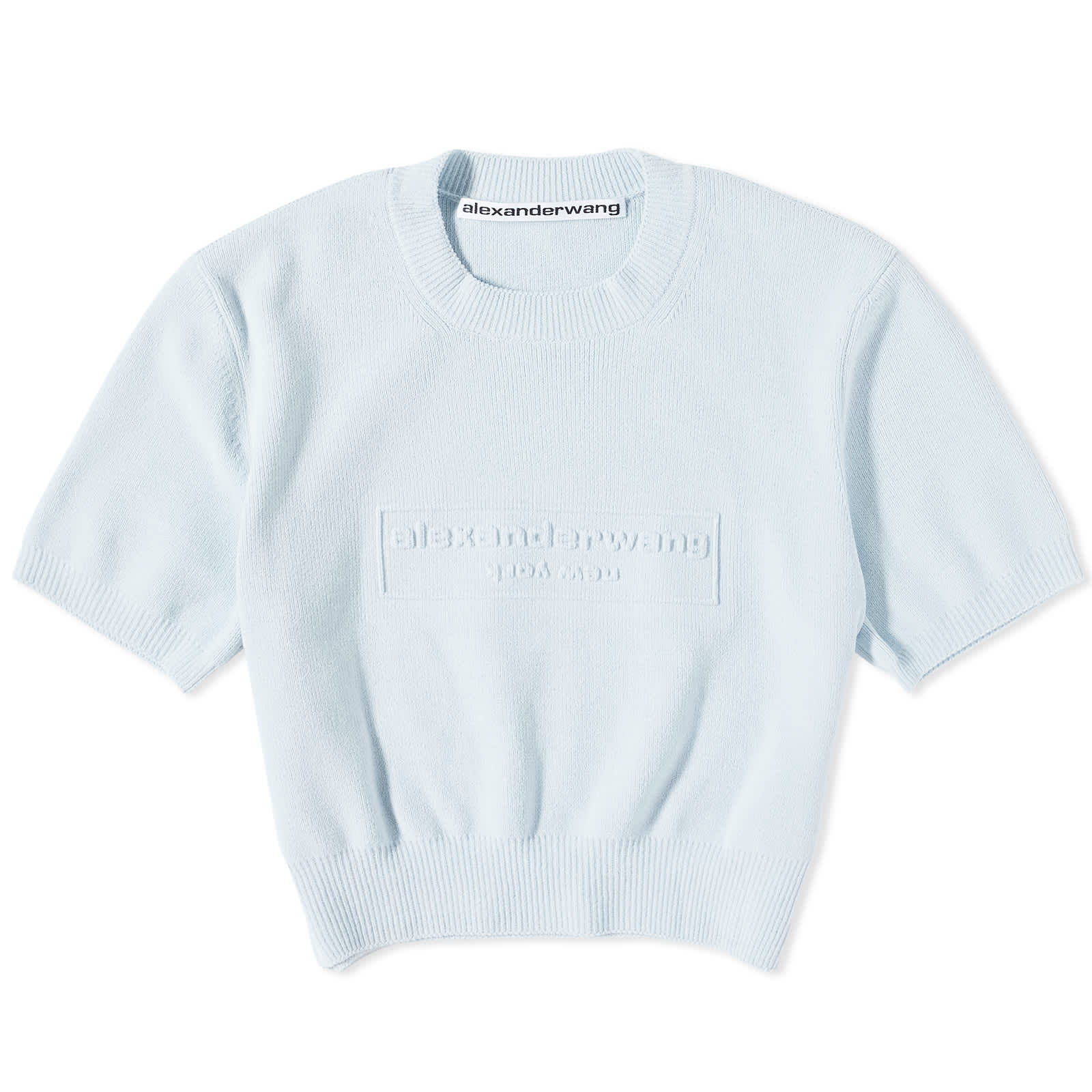 Embossed Rib Knit Alexander Wang Embossed Logo Rib Knit T-Shirt Blue | END. (AR)