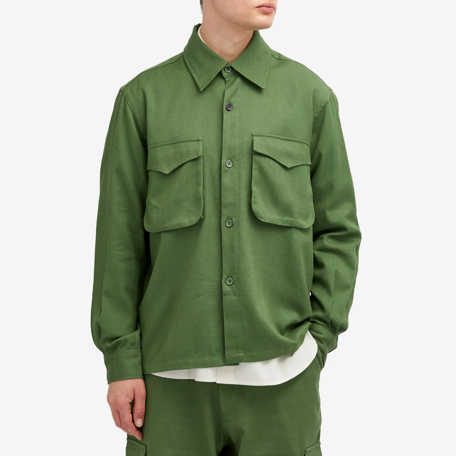 Kardo Bhola Herringbone Patch Pocket Shirt
