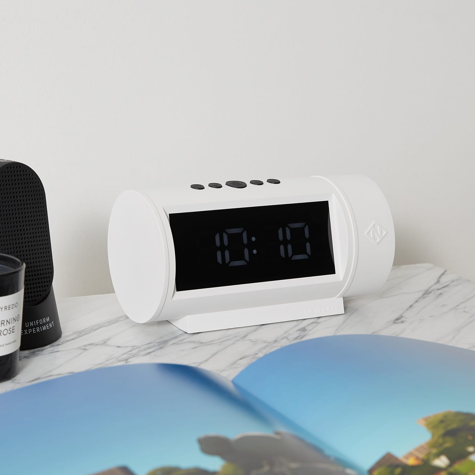 Newgate Clocks Pil LED Alarm Clock - White