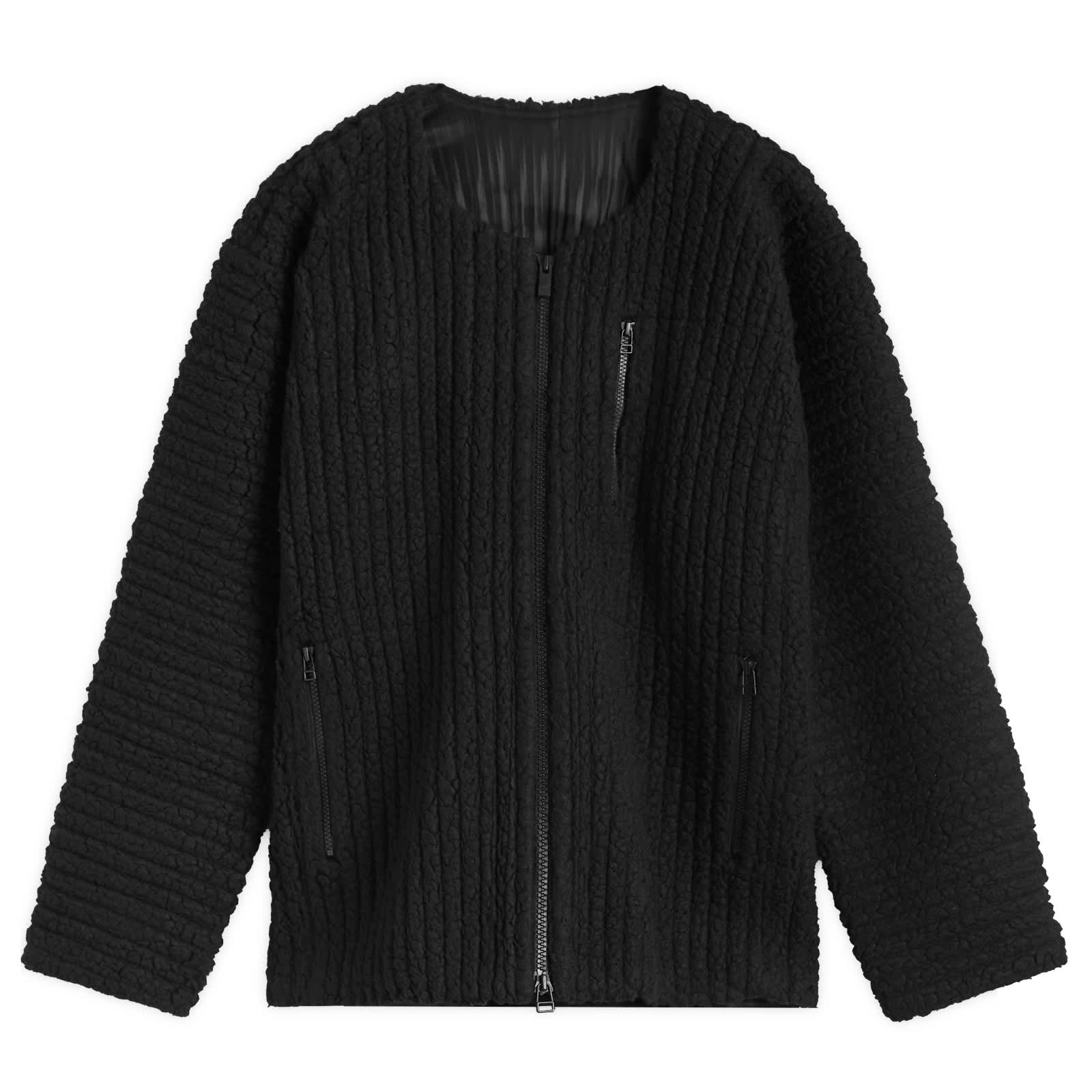 Homme Plissé Issey Miyake Pleated Boa Fleece Jacket - Black