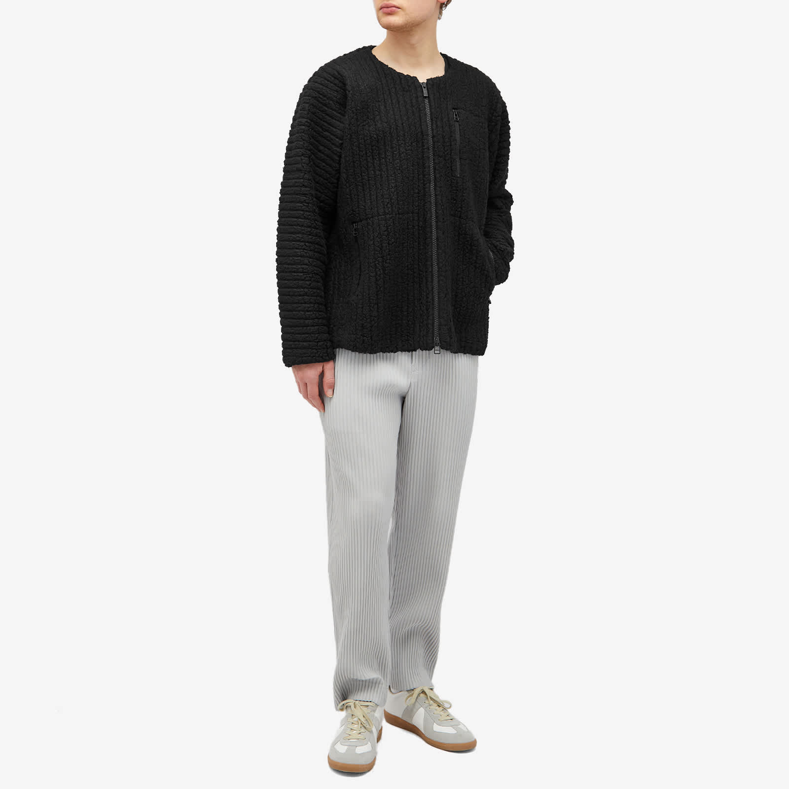 Homme Plissé Issey Miyake Pleated Boa Fleece Jacket - Black