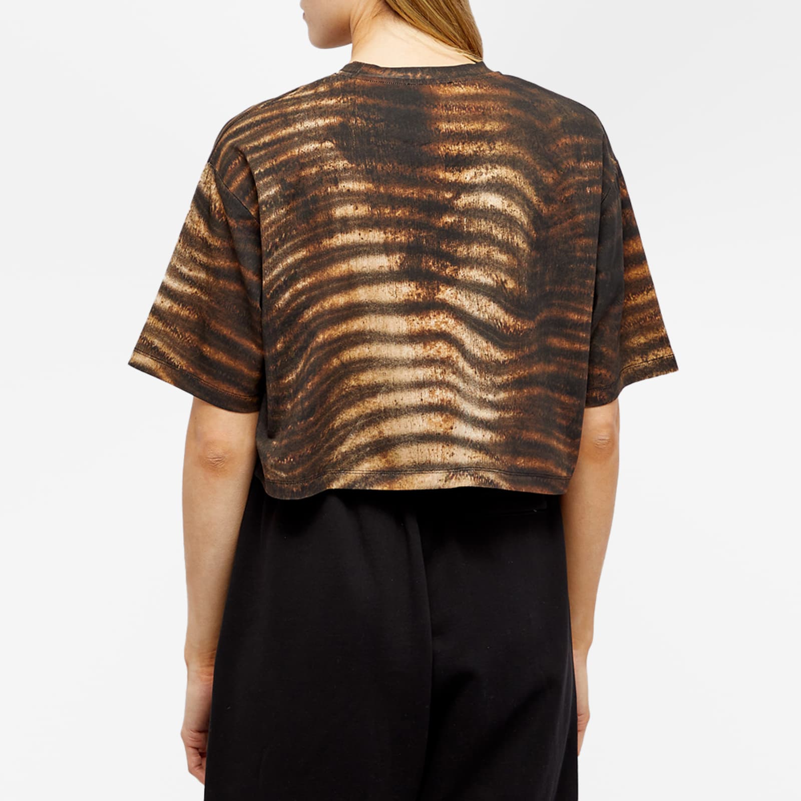 Balmain All Over Zebra Printed Cropped TShirt Brown END. (US)