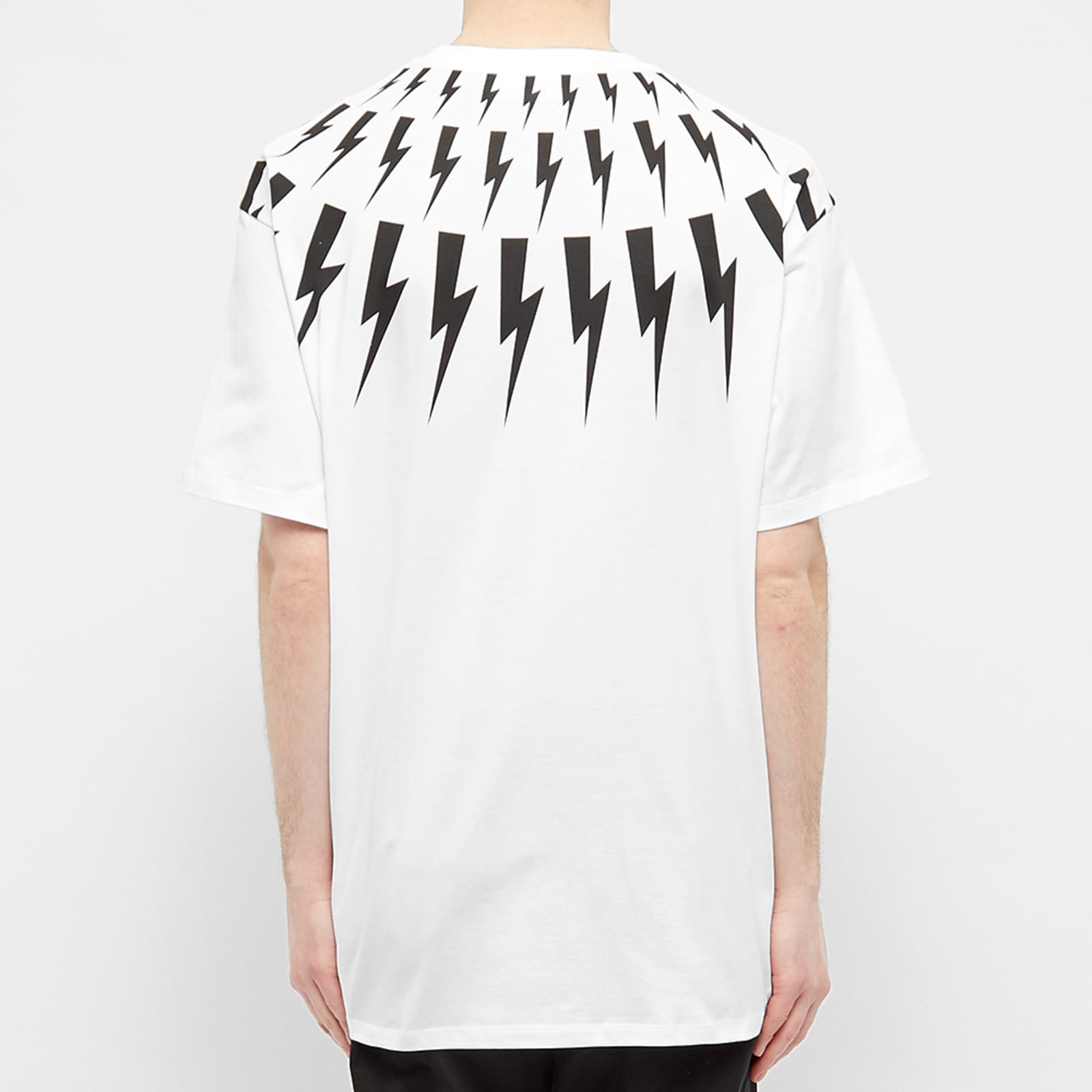 Neil Barrett Fair Isle Lightning Bolt TShirt Black & White END. (CN)
