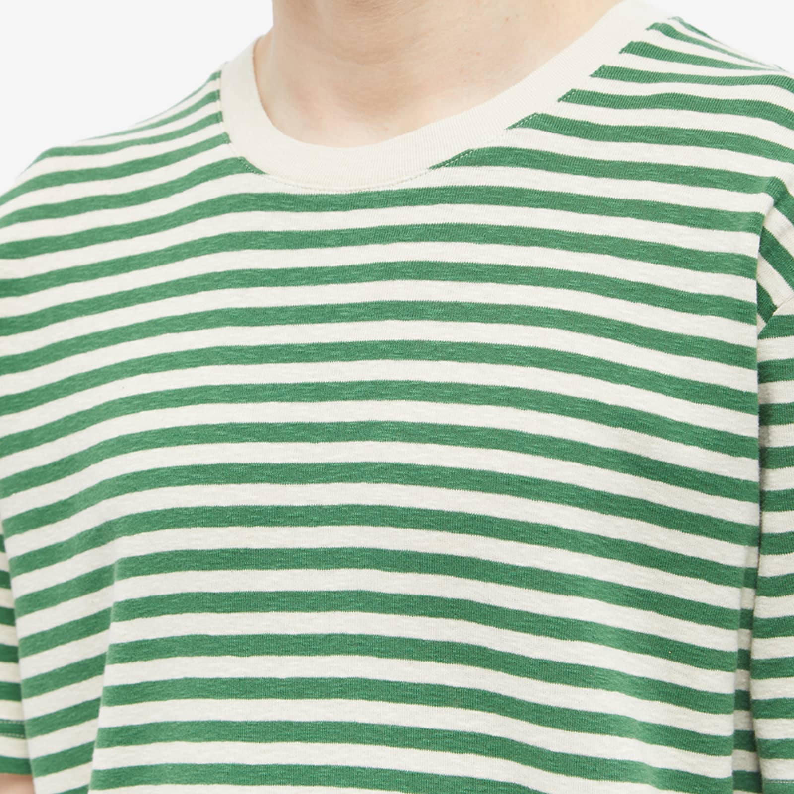 Finn Long Sleeve Shirt Green & White Stripe
