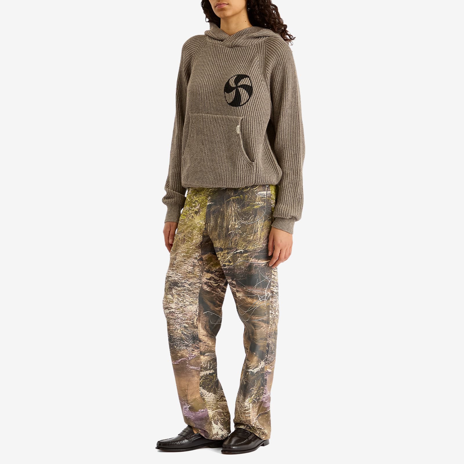 Heresy Hodge Knit Hoodie - Brown