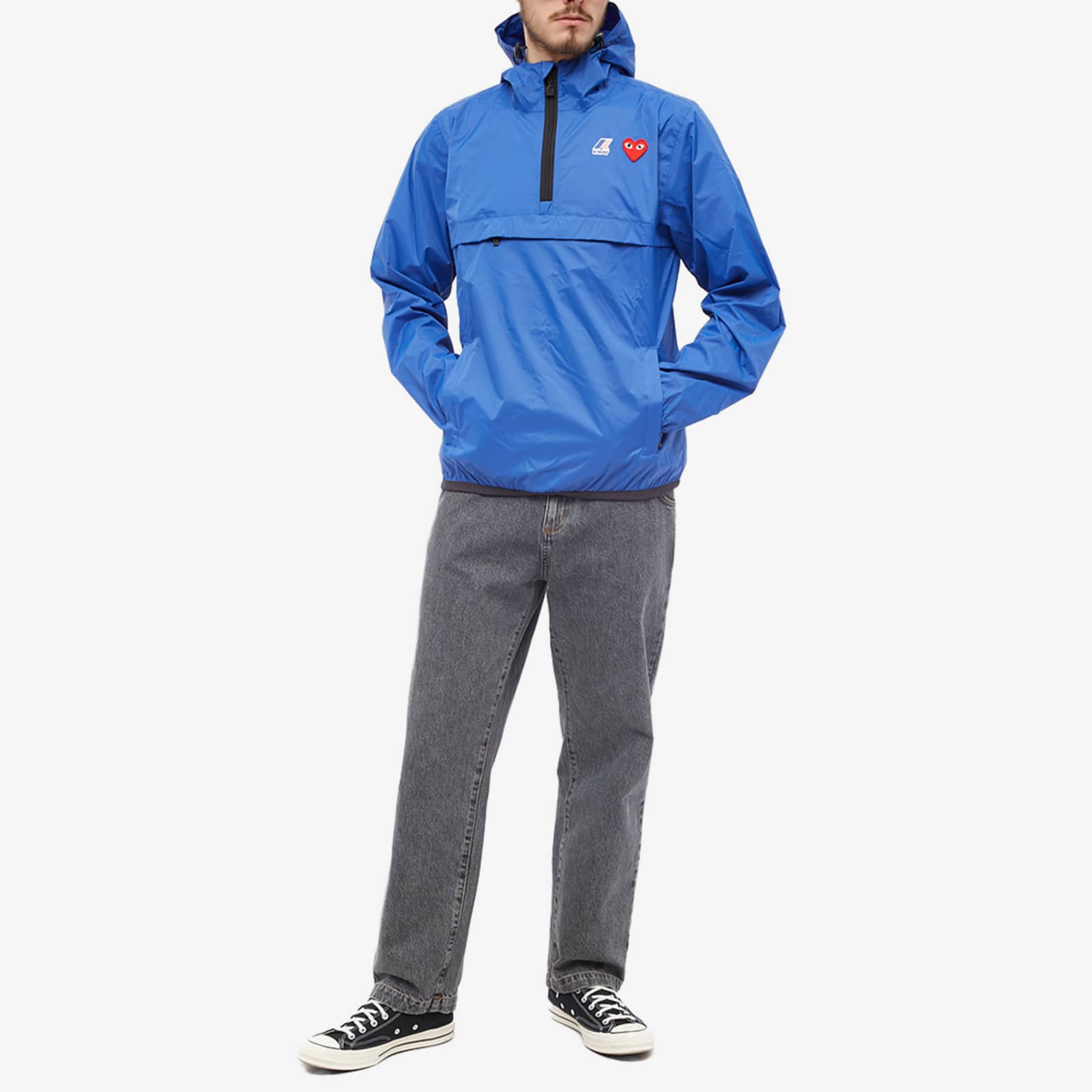 Comme des Garçons Play x K-Way Half Zip Packable Jacket - Blue