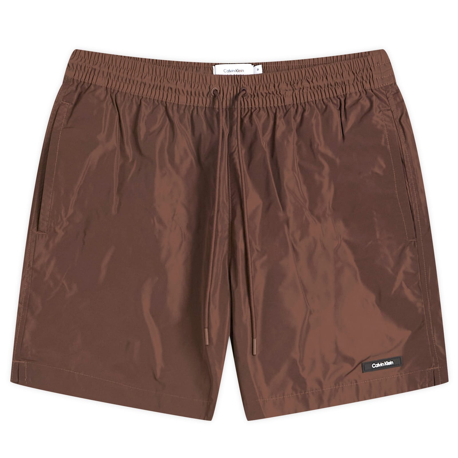 Calvin Klein Medium Drawstring Swim Shorts - Brown
