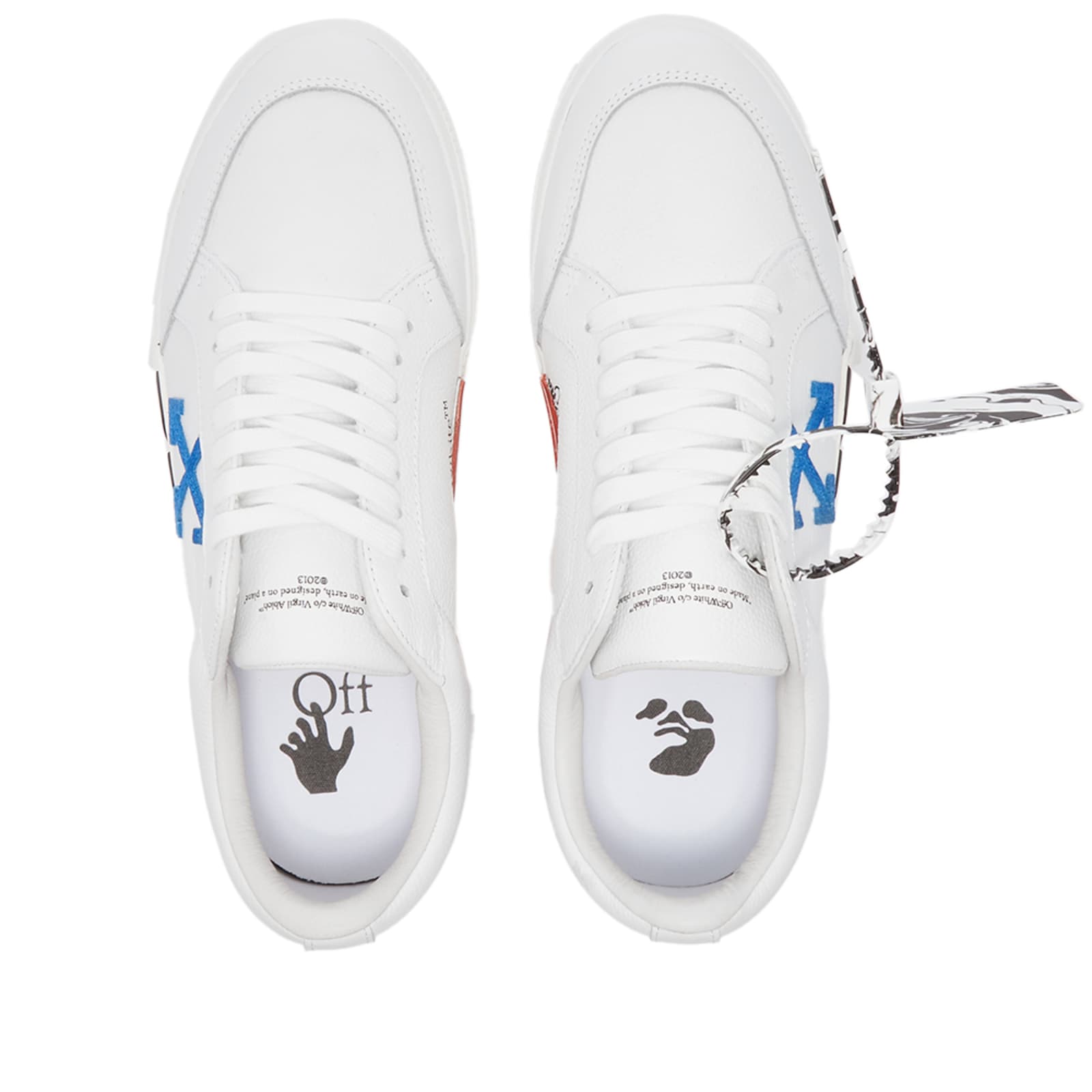 Off-White Low Vulcanized Calf Leather - White & Blue