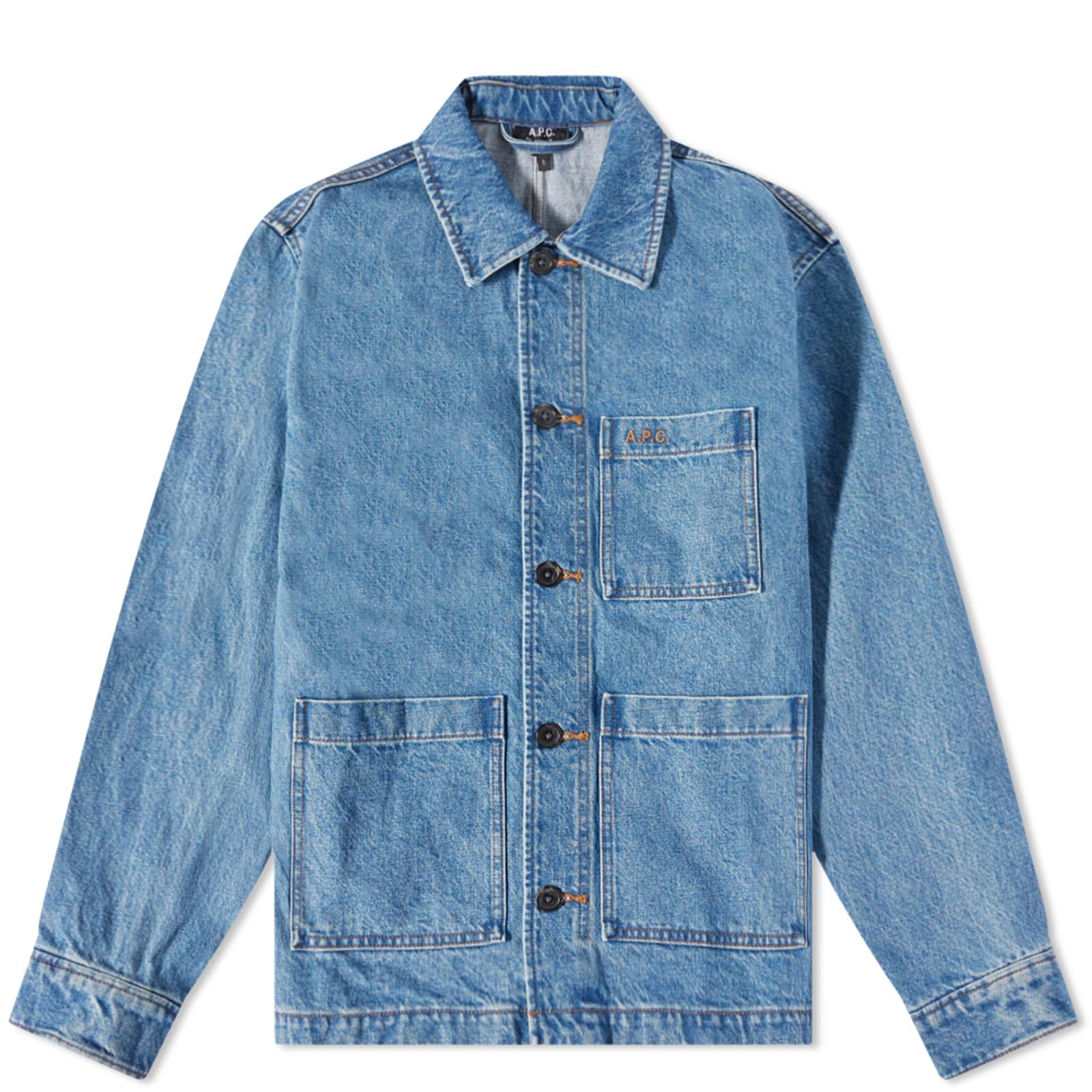 A.P.C. Nathanael Denim Chore Jacket Washed Indigo END. (US)