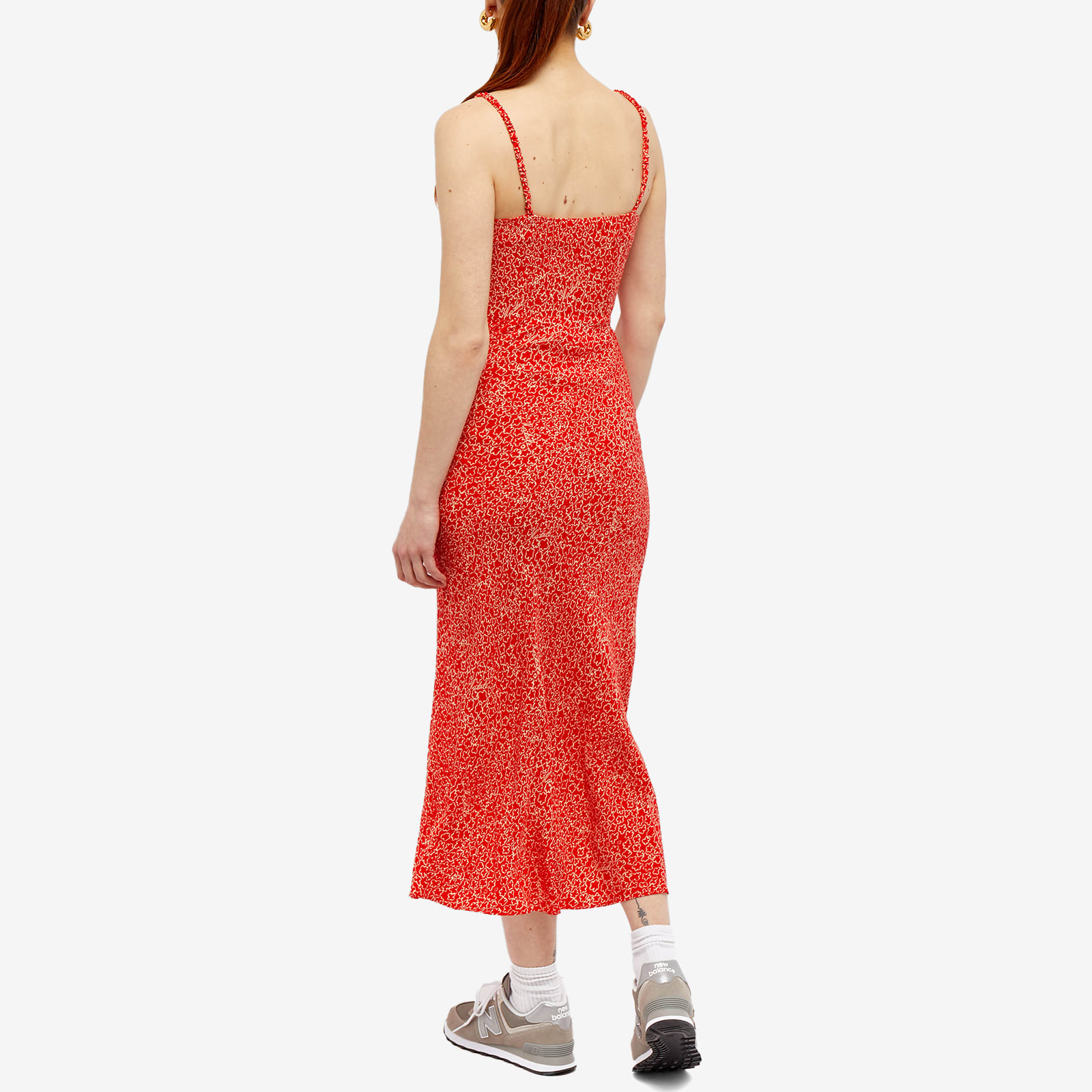 ROTATE Fine Jacquard Midi Slip Dress High Risk Red Comb. END. (JP)