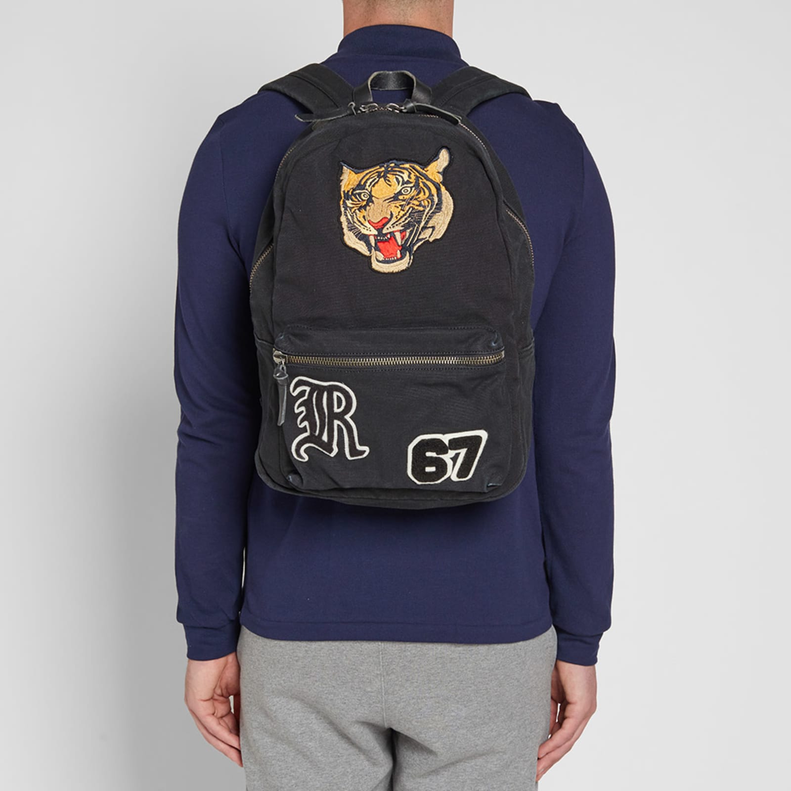 Polo Ralph Lauren Tiger Embroidered Backpack Black END.