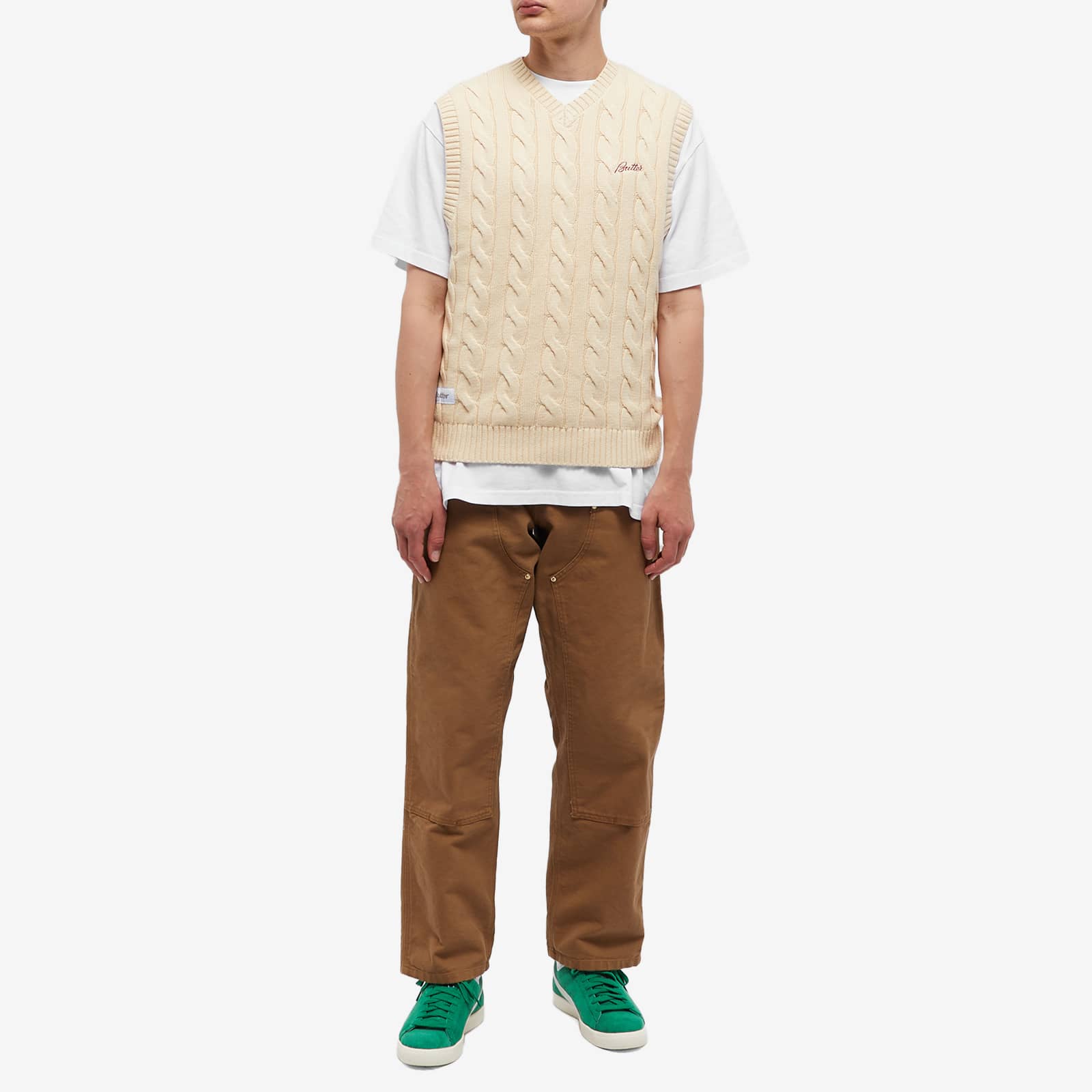 Butter Goods Cable Knit Vest Bone END. (AU)