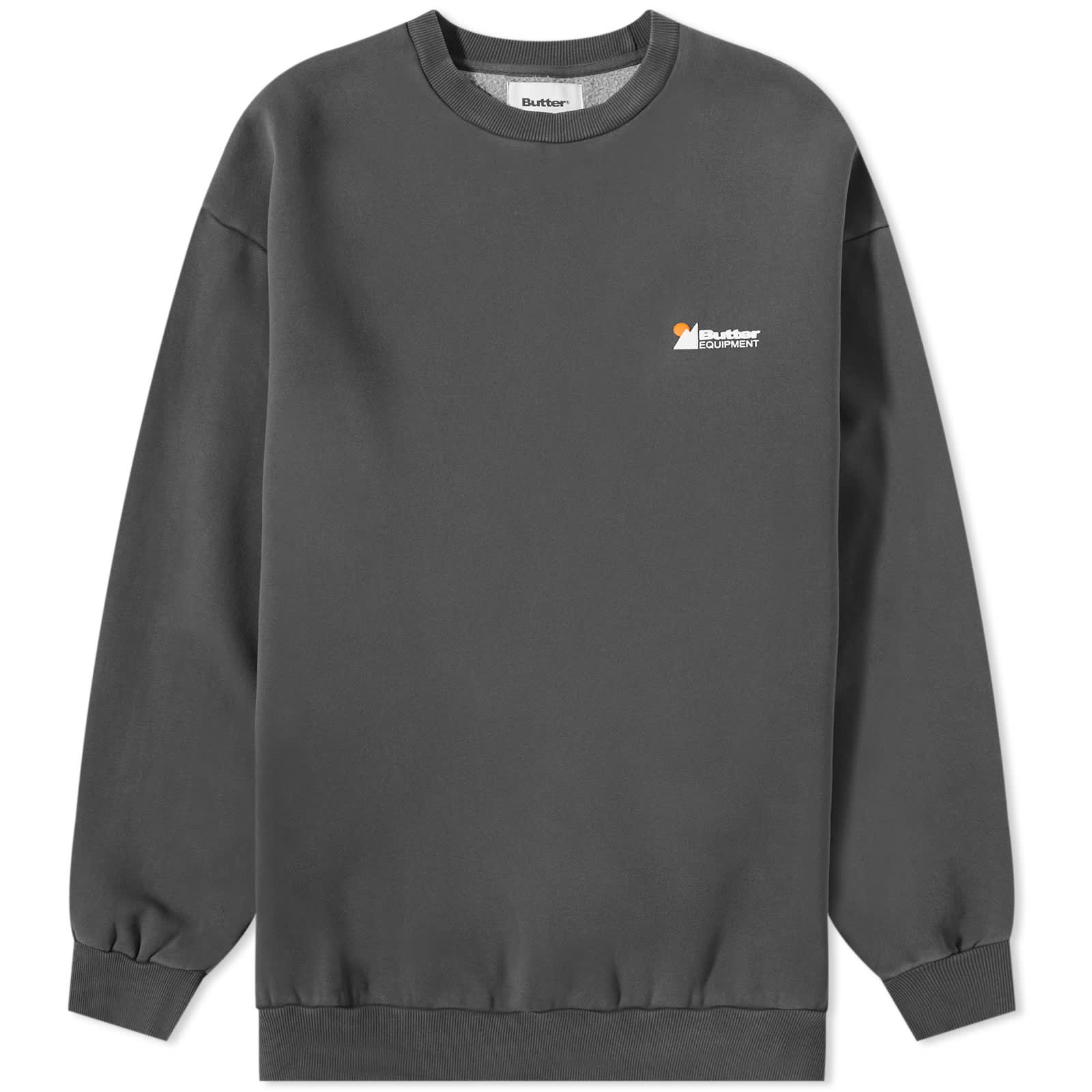 Butter Goods Pigment Dye Crew Sweat Washed Black END.