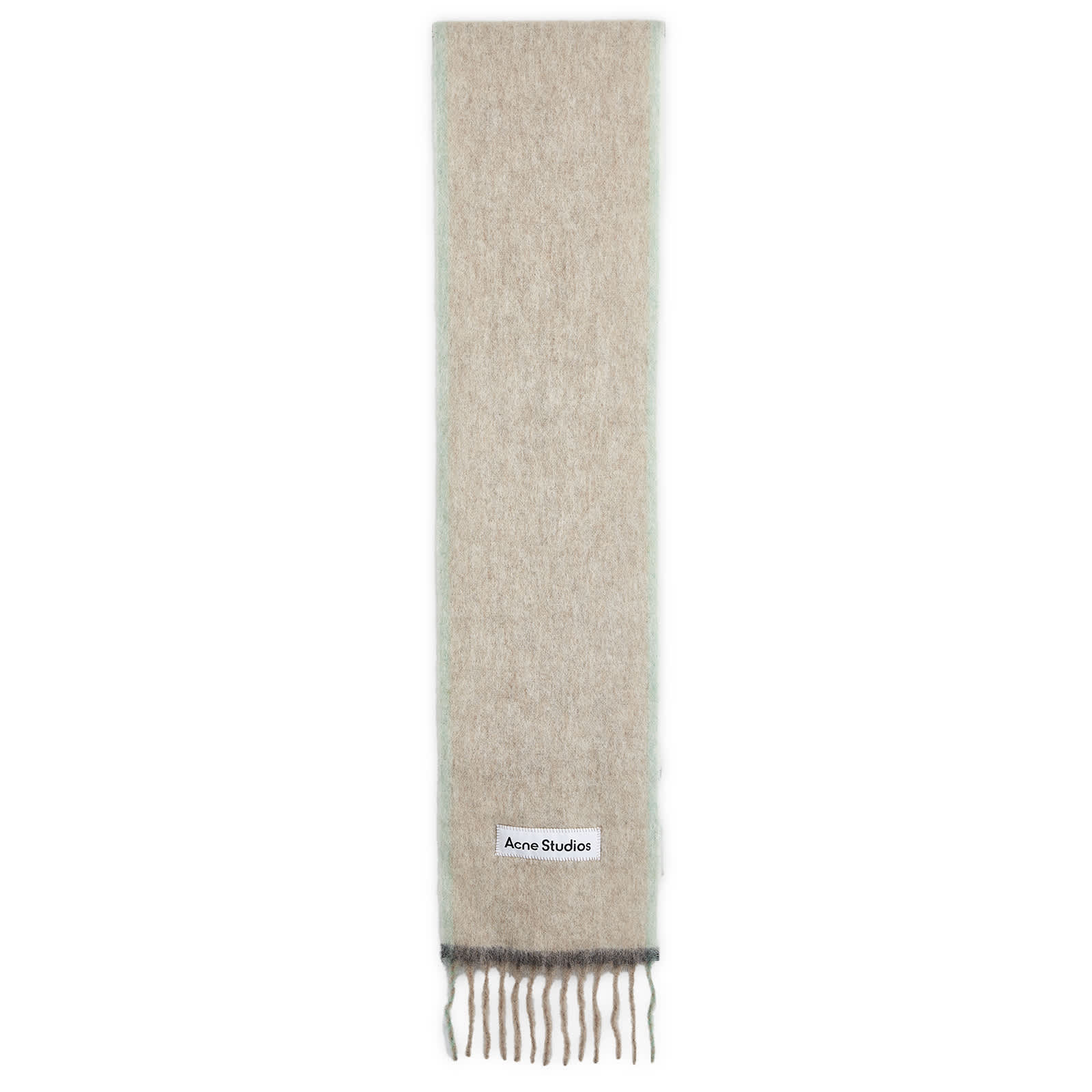 Acne Studios Vally Solid Logo Scarf - Beige & Grey