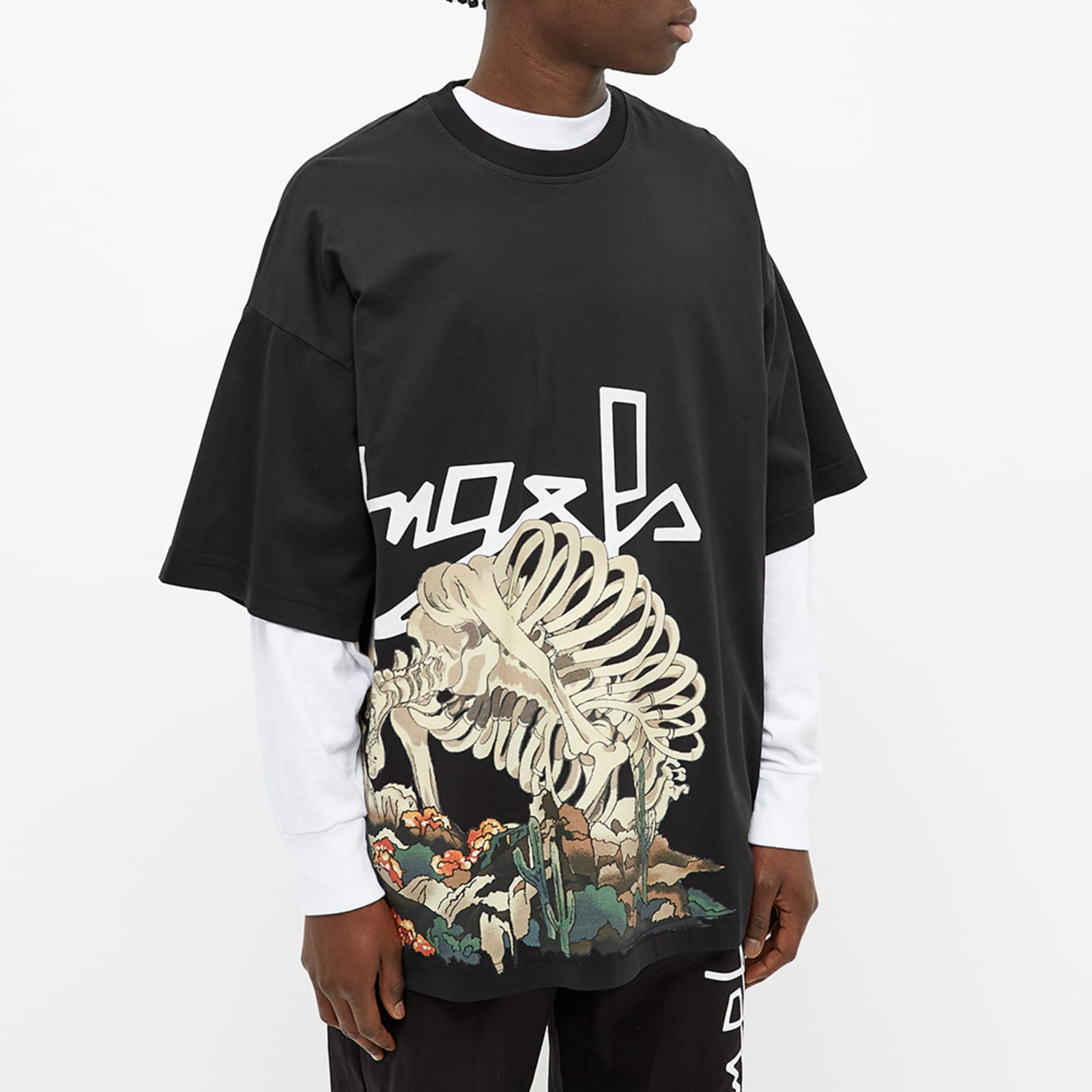 Palm Angels Desert Skull Oversize T-Shirt - Black