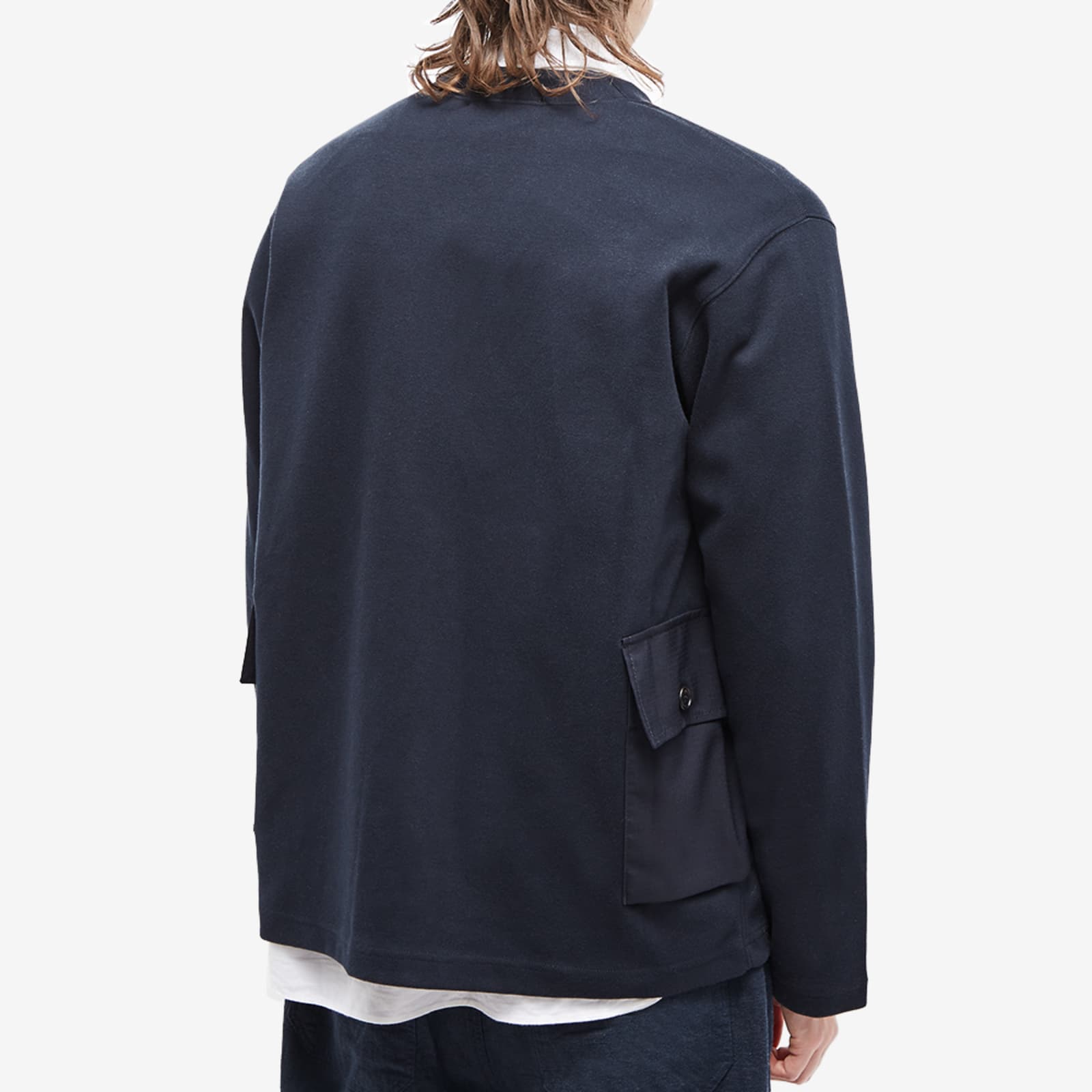 Comme des Garçons Homme Jersey Ripstop Pocket Cardigan - Navy