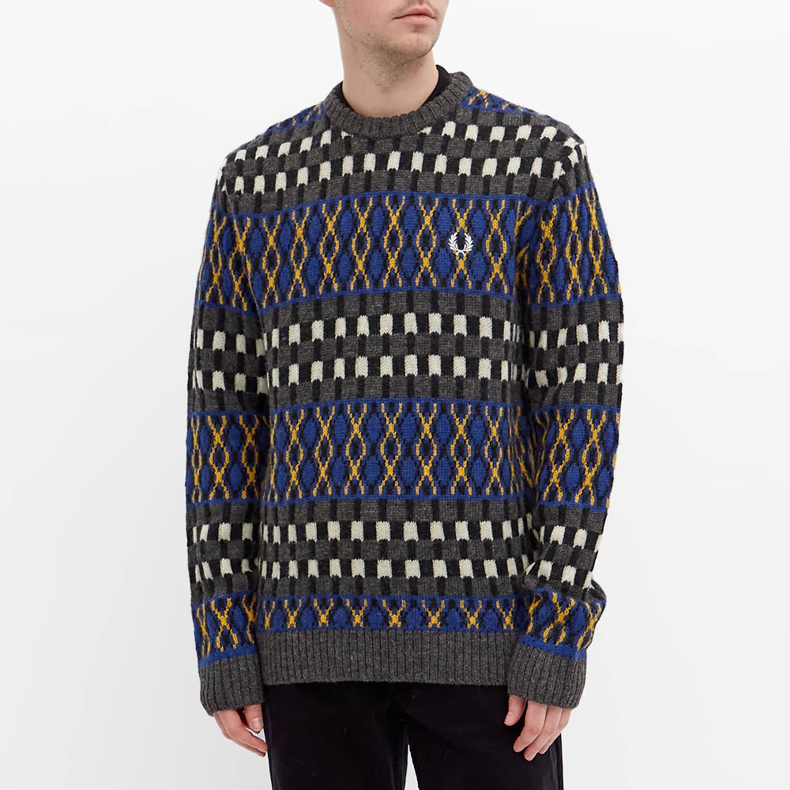 Fred Perry Fair Isle British Wool Jumper 1964 Royal END.